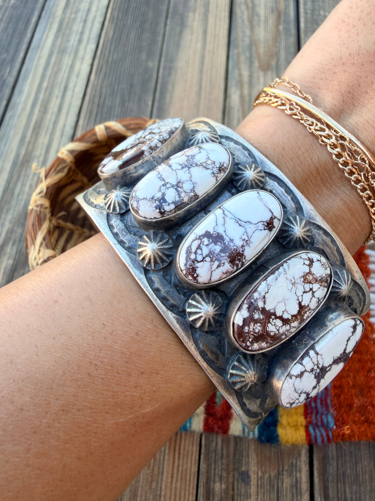 Handcrafted Wild Horse & Sterling Silver Cuff Bracelet by Chimney Butte