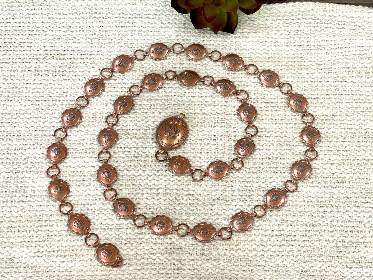 Handmade Copper Concho Belt display picture 1