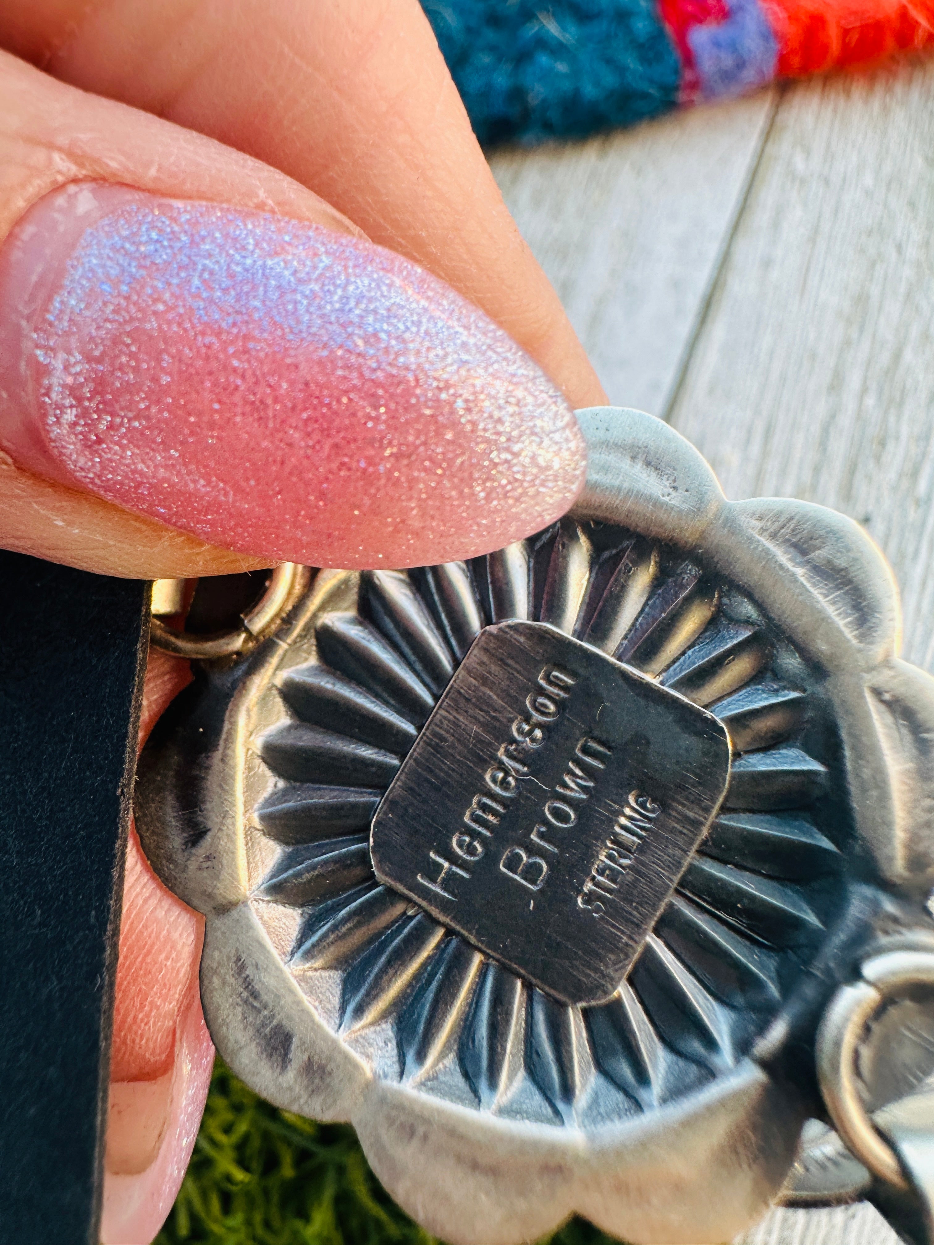 Handcrafted Sterling Silver Concho Dangle Earrings by Hemerson Brown