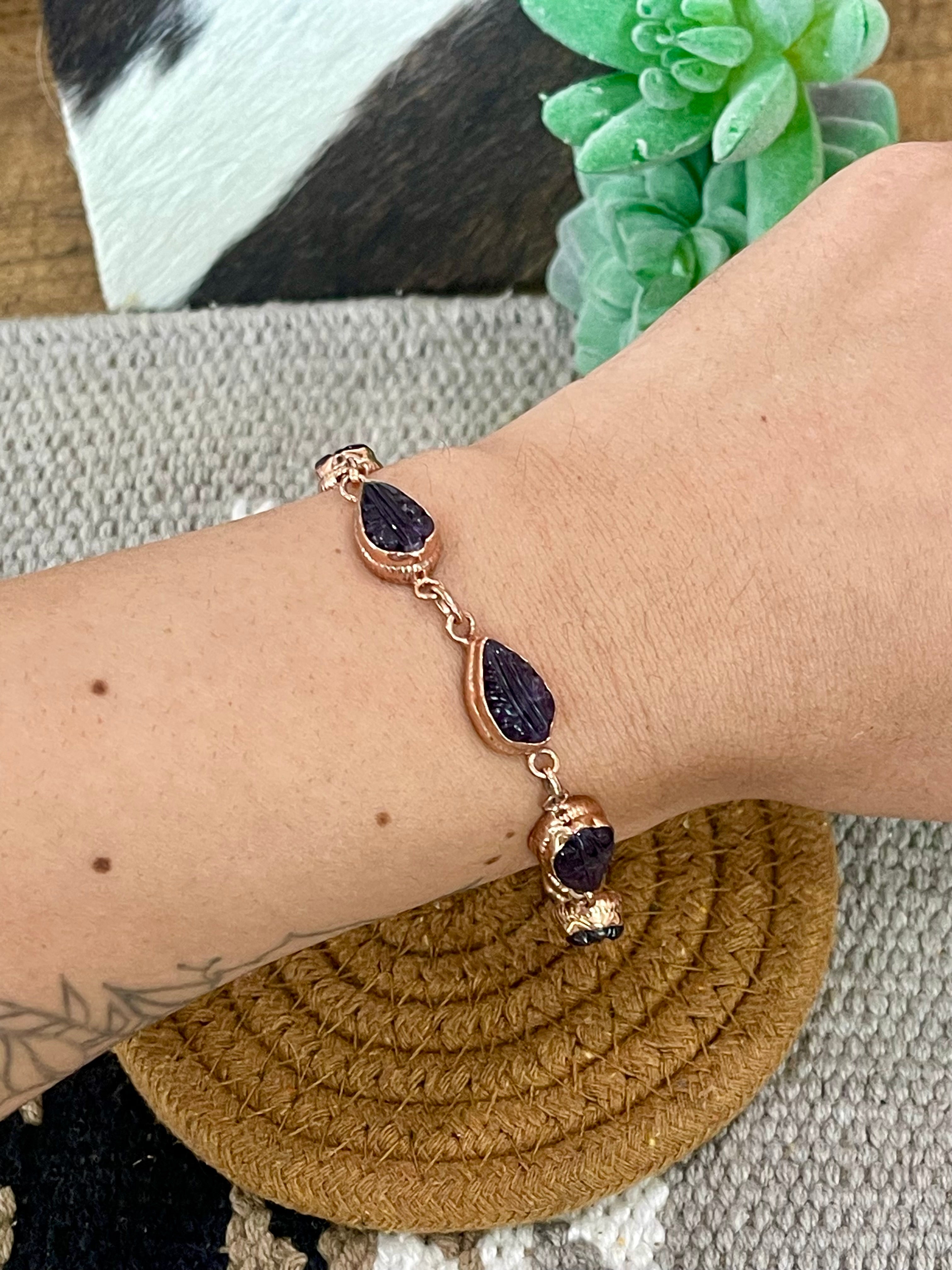 Vintage Handmade Copper Chain Bracelet