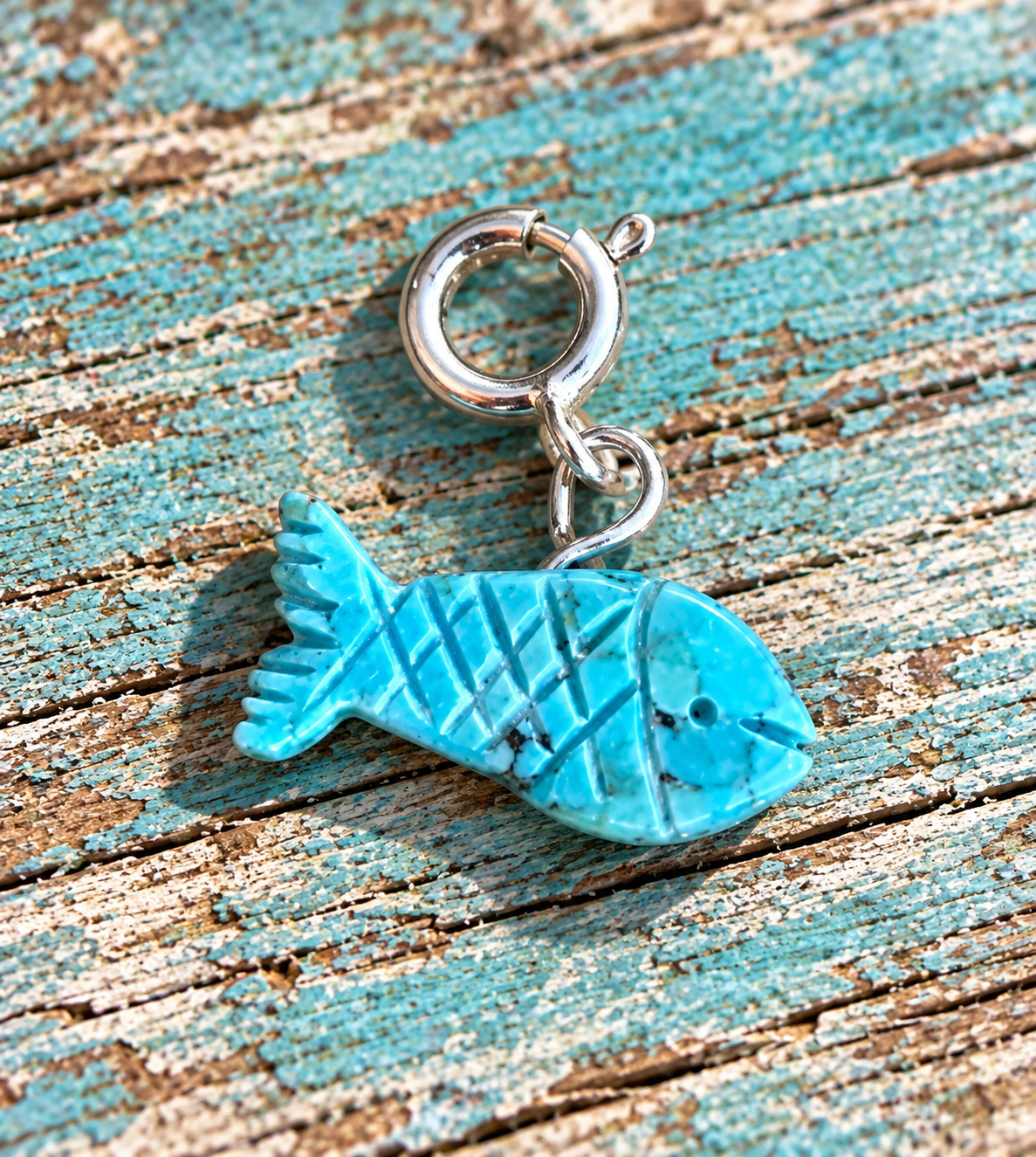 Handcrafted Turquoise Fish Charm
