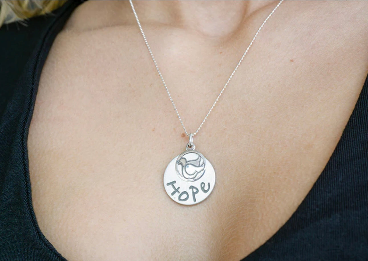 Sterling Silver Hope Pendant Necklace