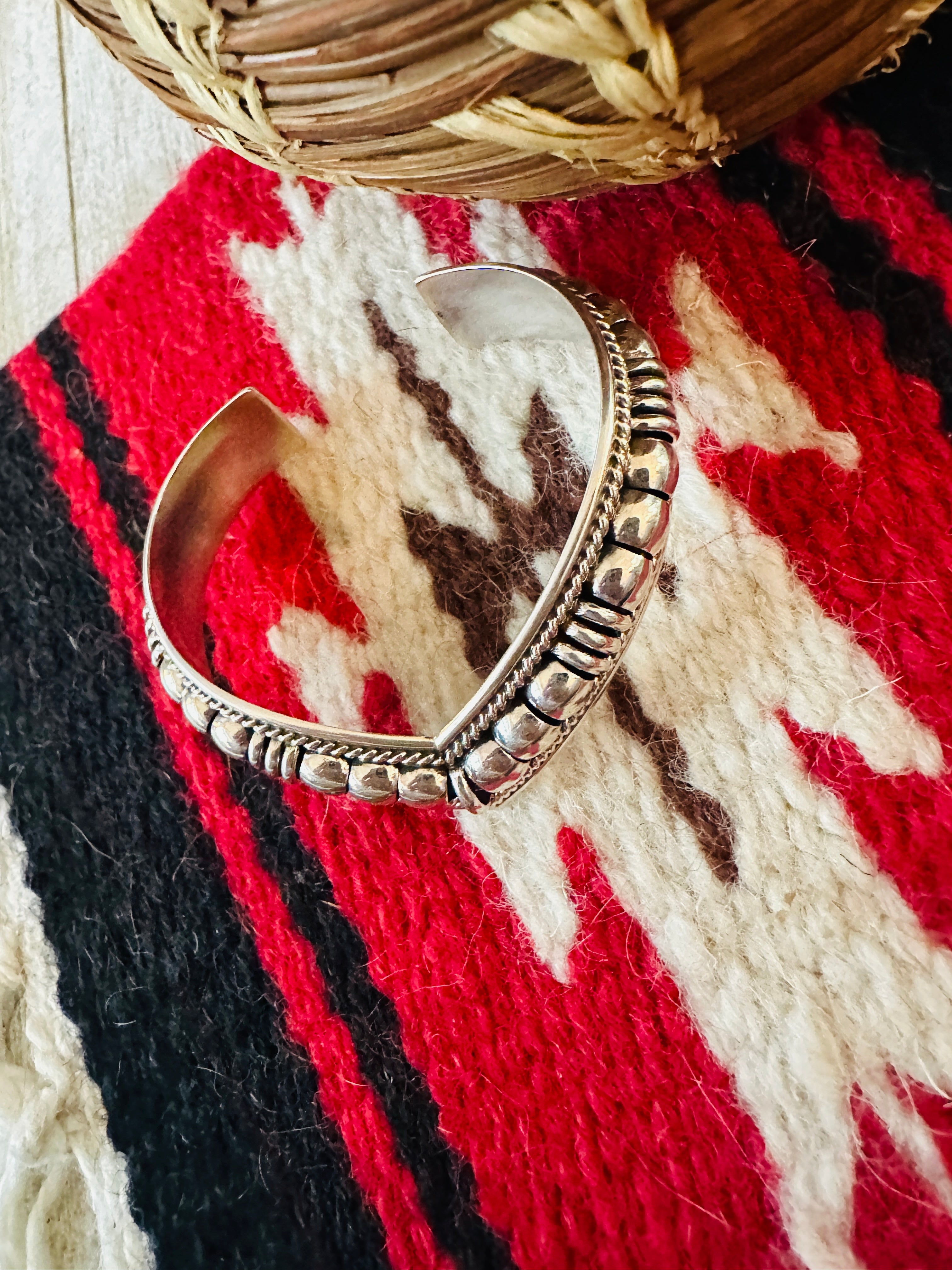 Handcrafted Rolled Sterling Silver Cuff Bracelet