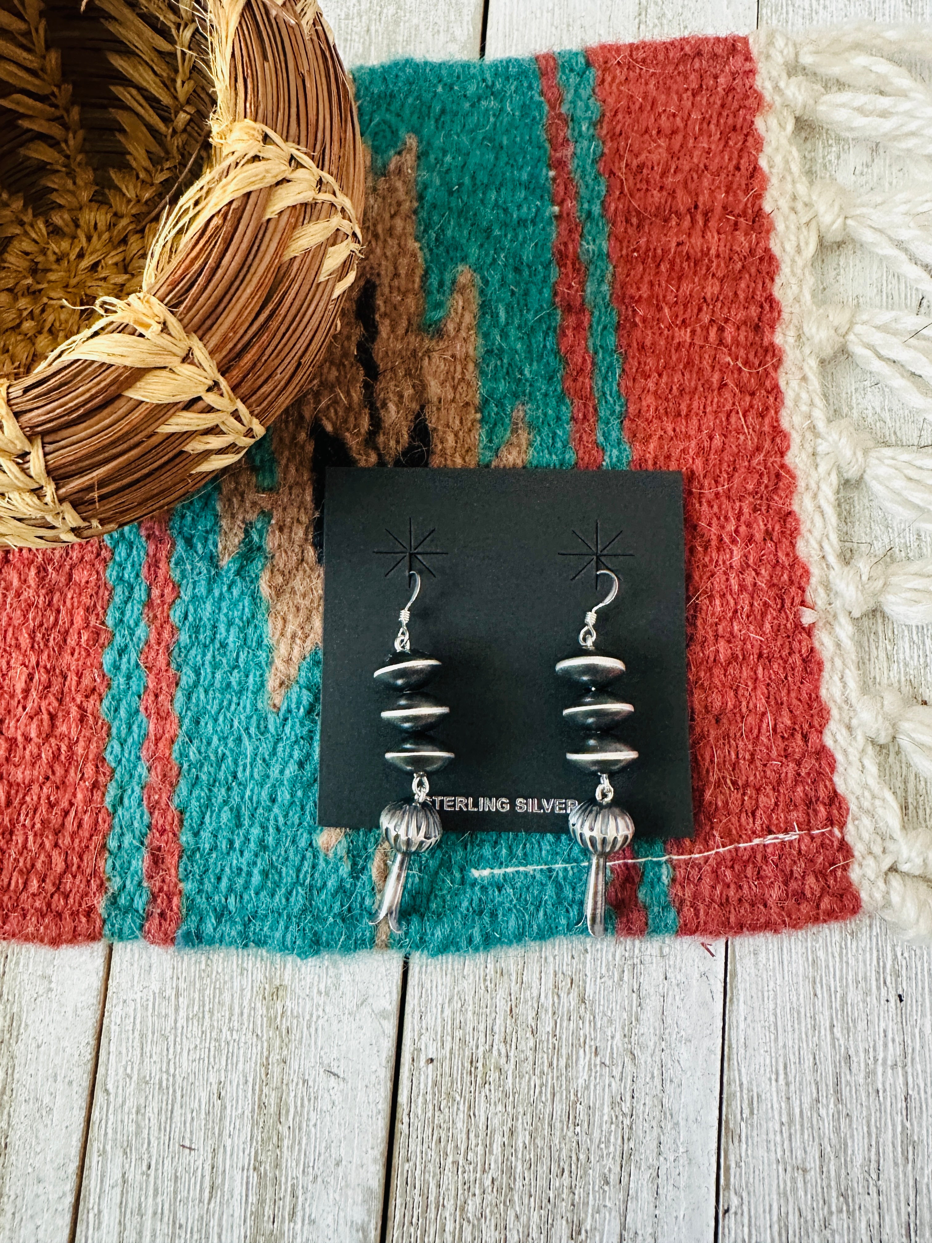 Sterling Silver Pearl Blossom Dangle Earrings