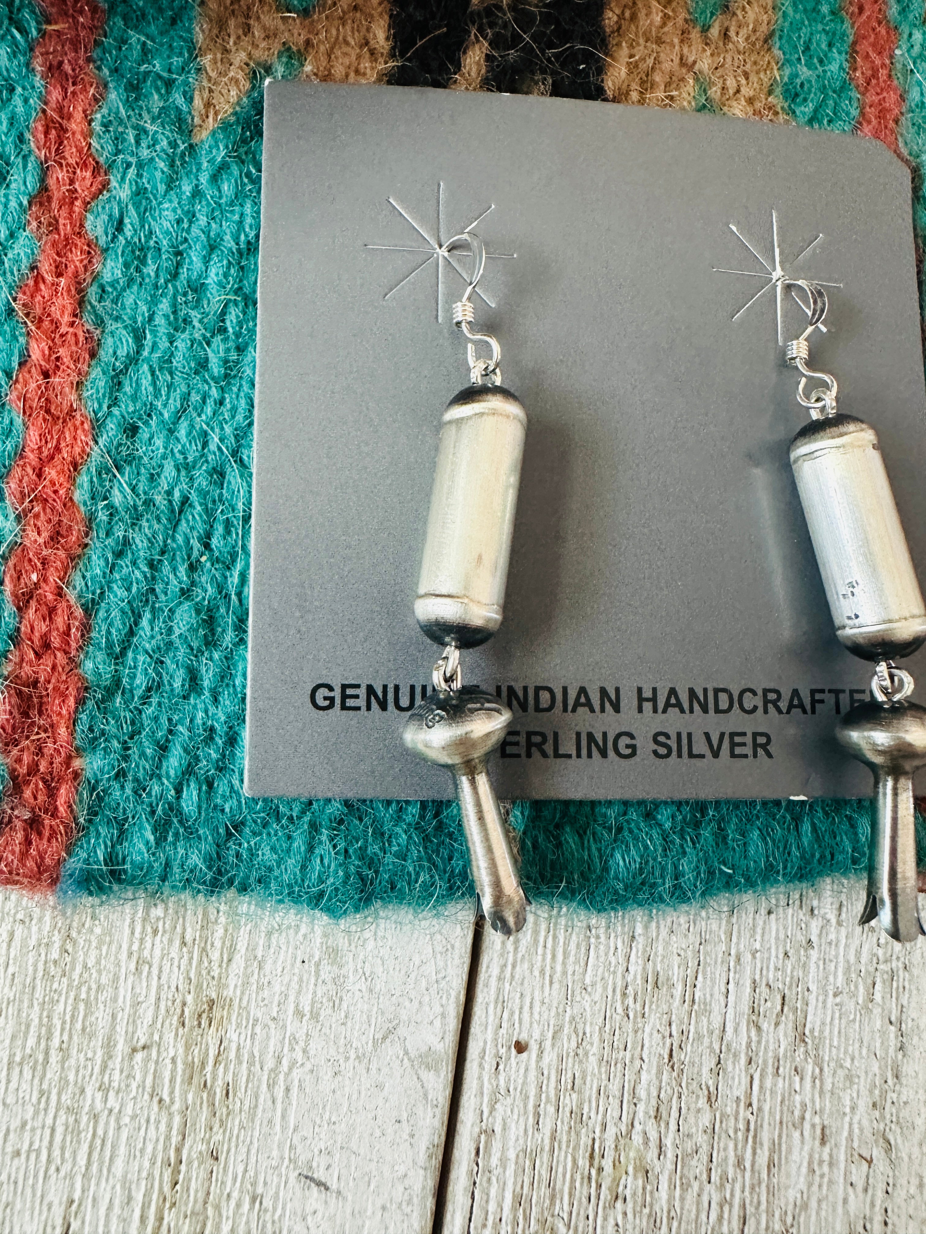 Handcrafted Sterling Silver Pearl Blossom Dangle Earrings