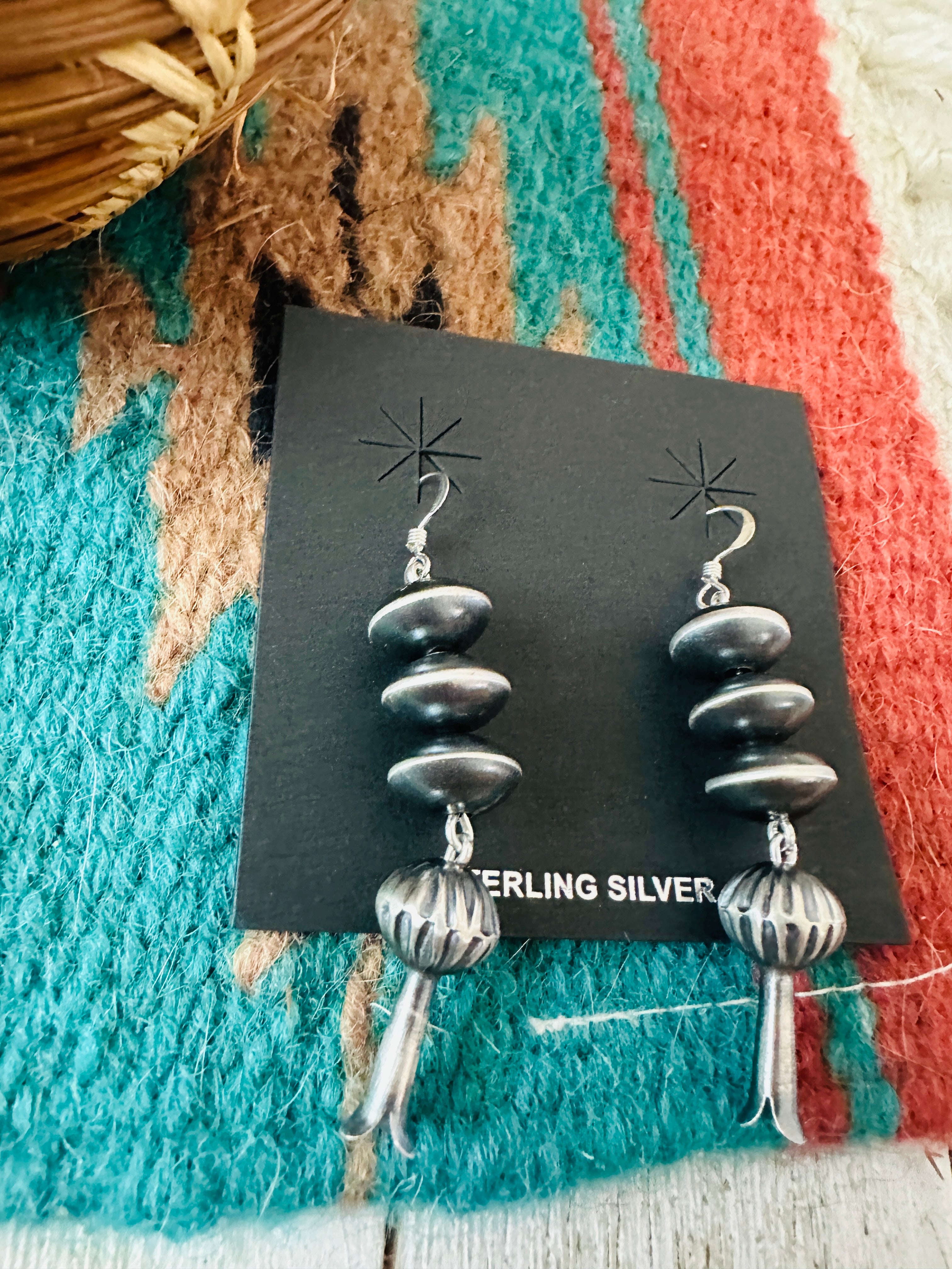 Sterling Silver Pearl Blossom Dangle Earrings