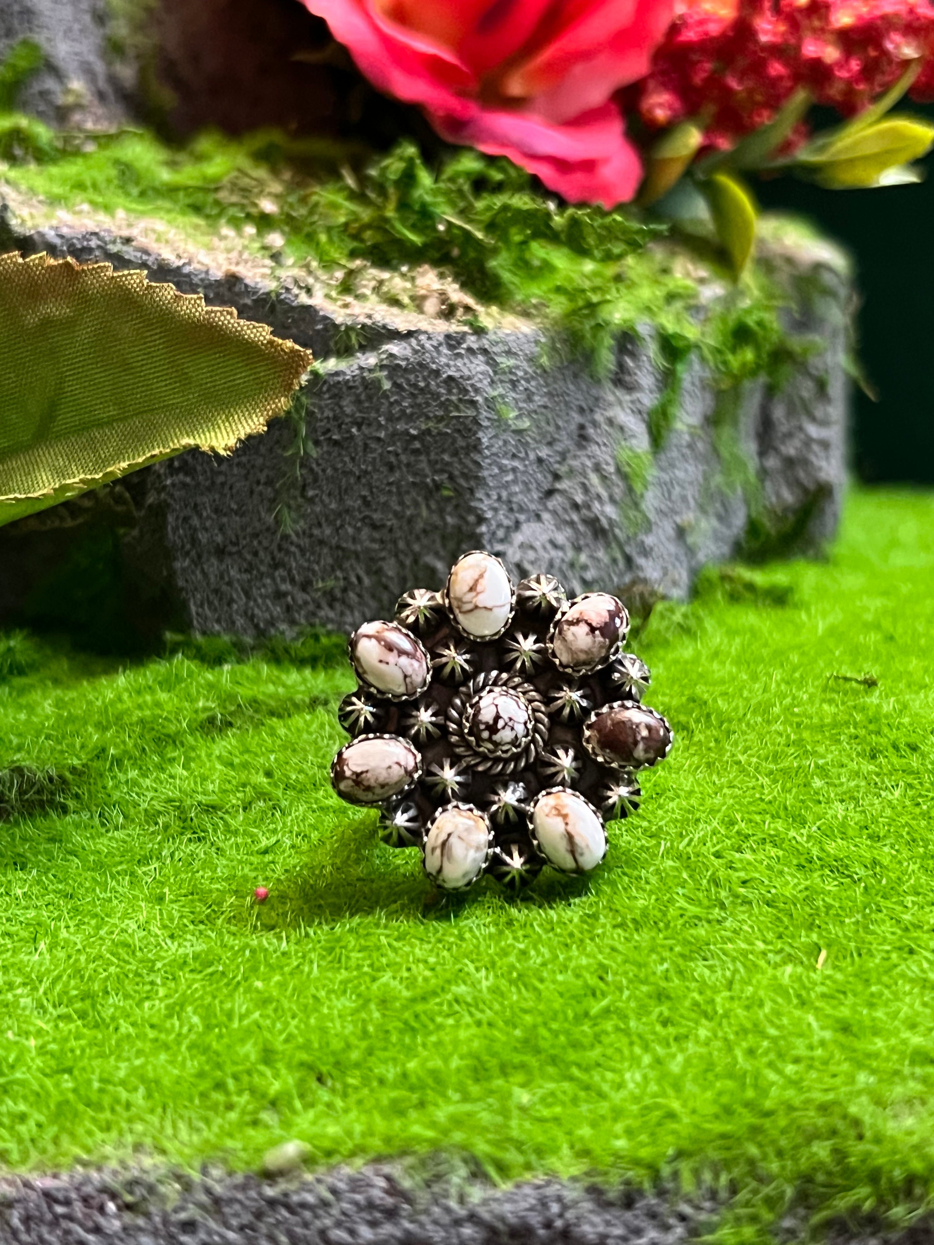 Handmade Wild Horse Cluster Sterling Silver Adjustable Ring