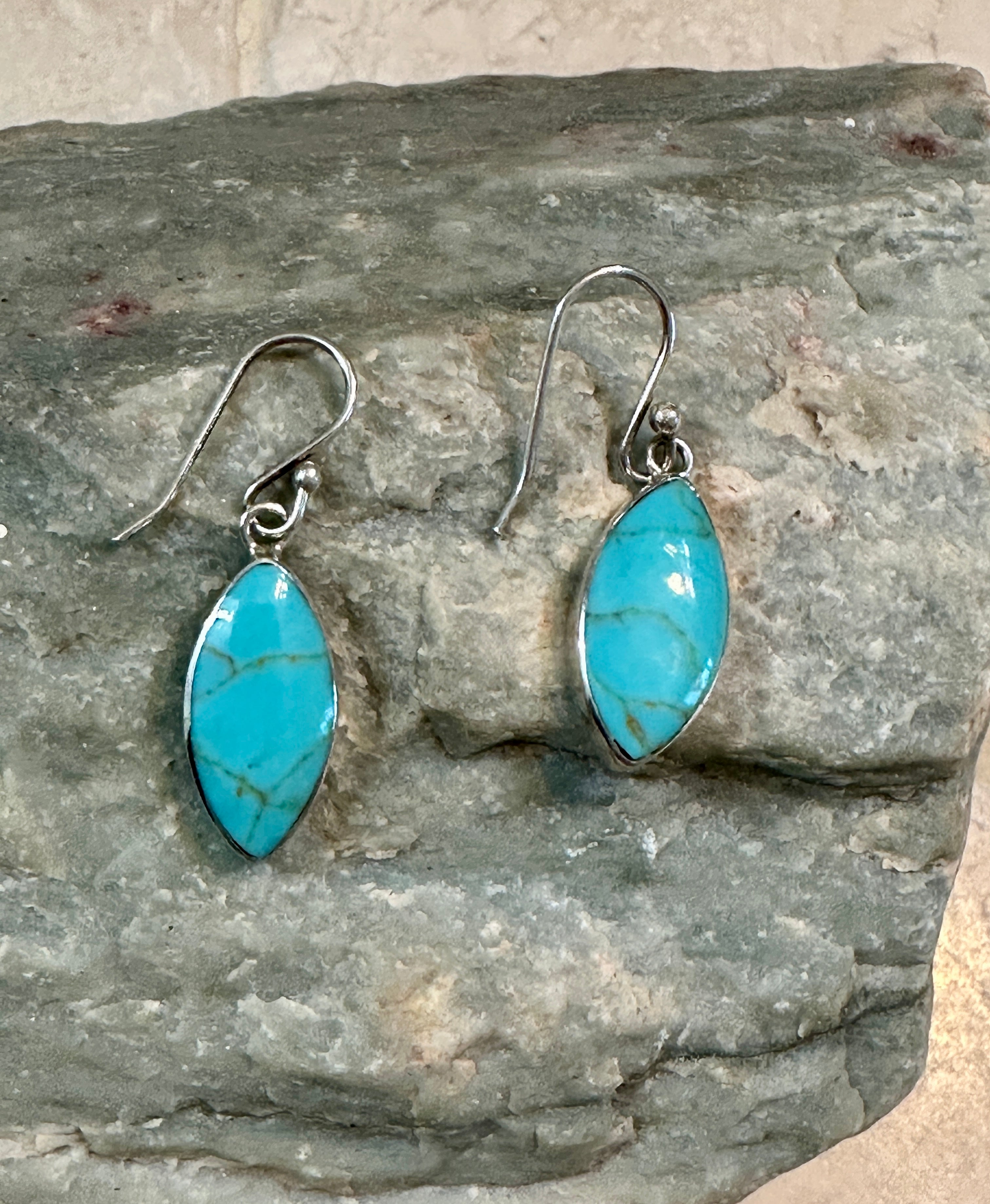 Petite Turquoise Marquise Earrings