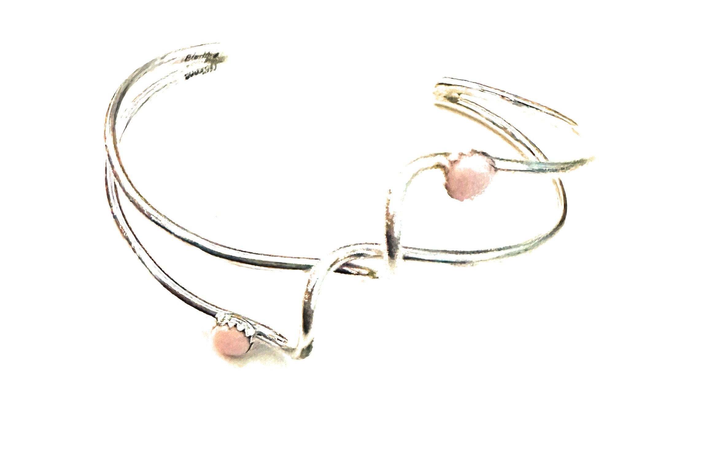 Handcrafted Queen Pink Conch Shell & Sterling Silver Cuff Bracelet
