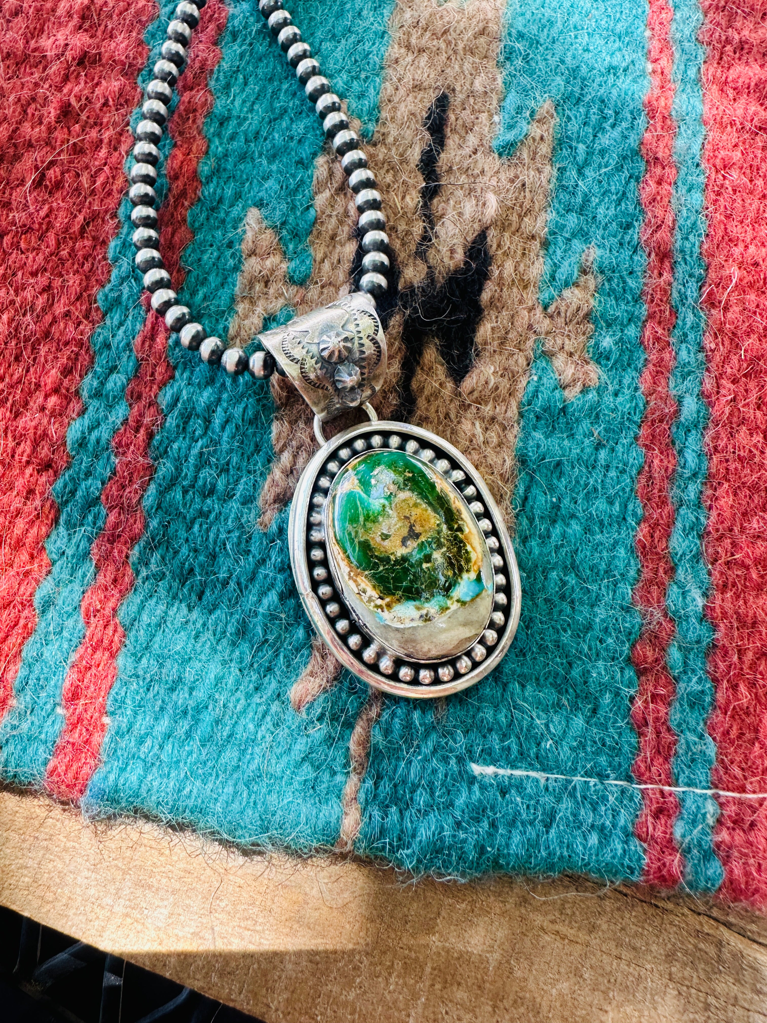 Handcrafted Sterling Silver & Royston Turquoise Pendant