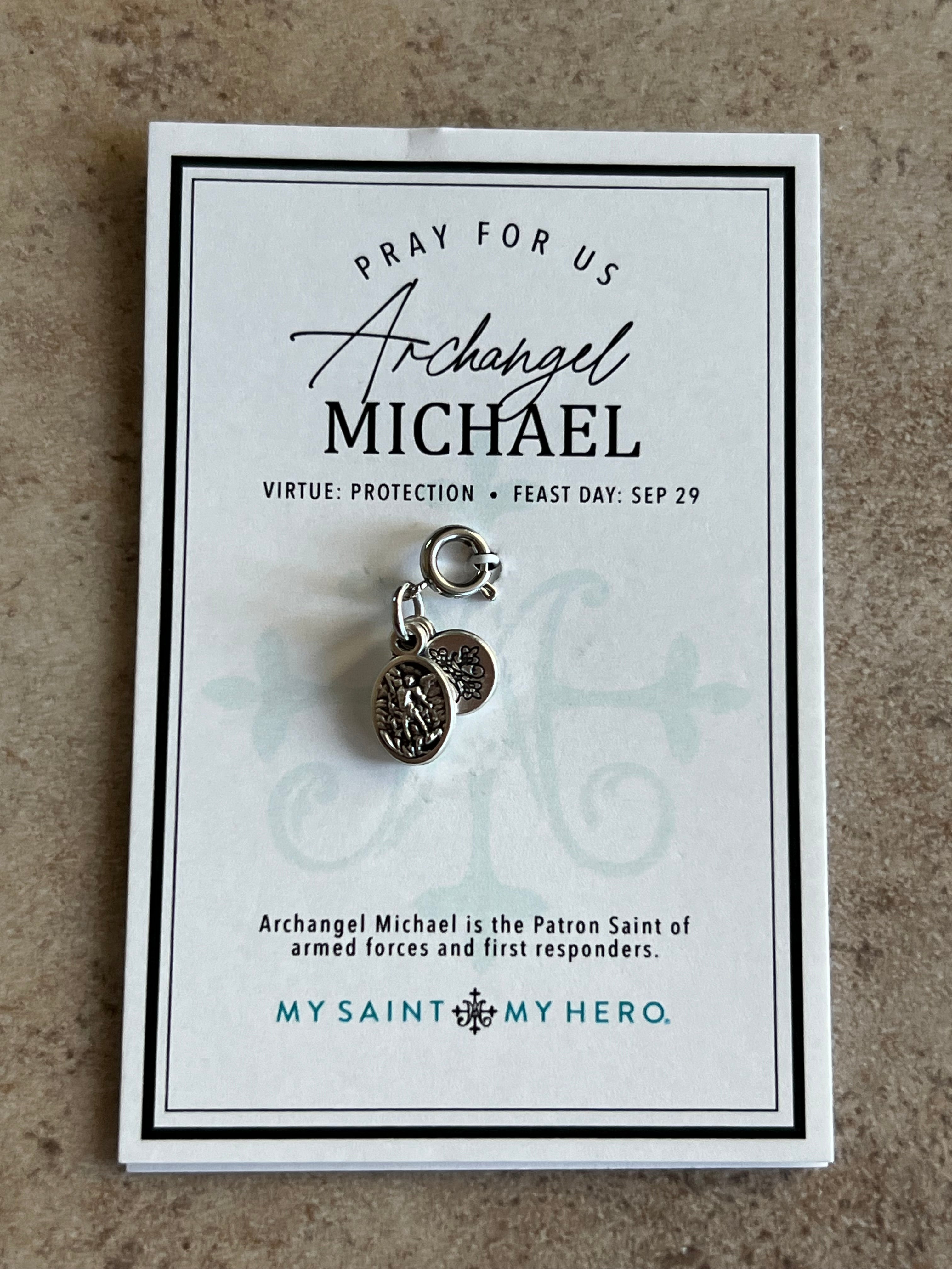 Archangel Michael Medal Silver Charm