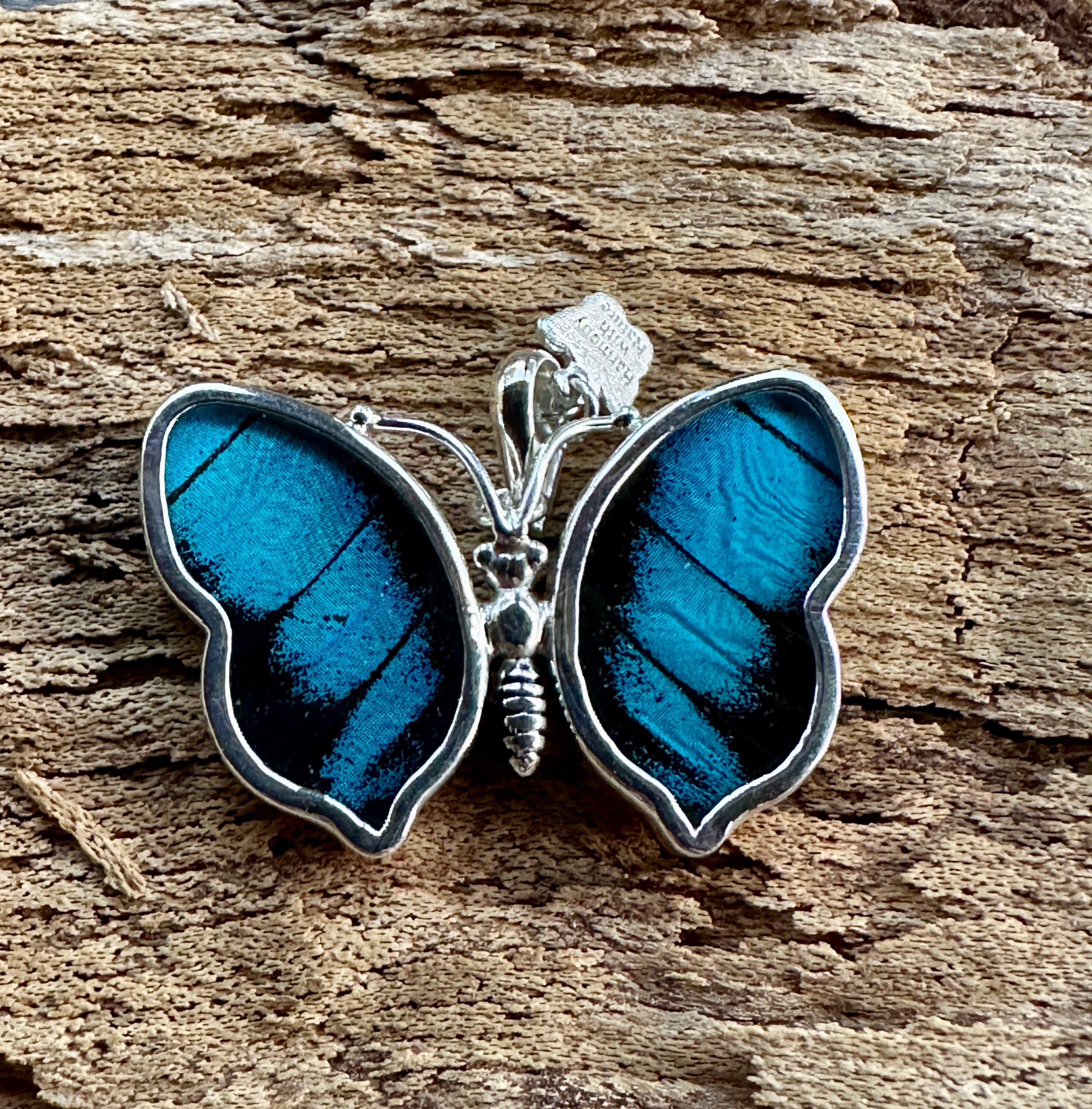 Prepona Blue Butterfly Pendant