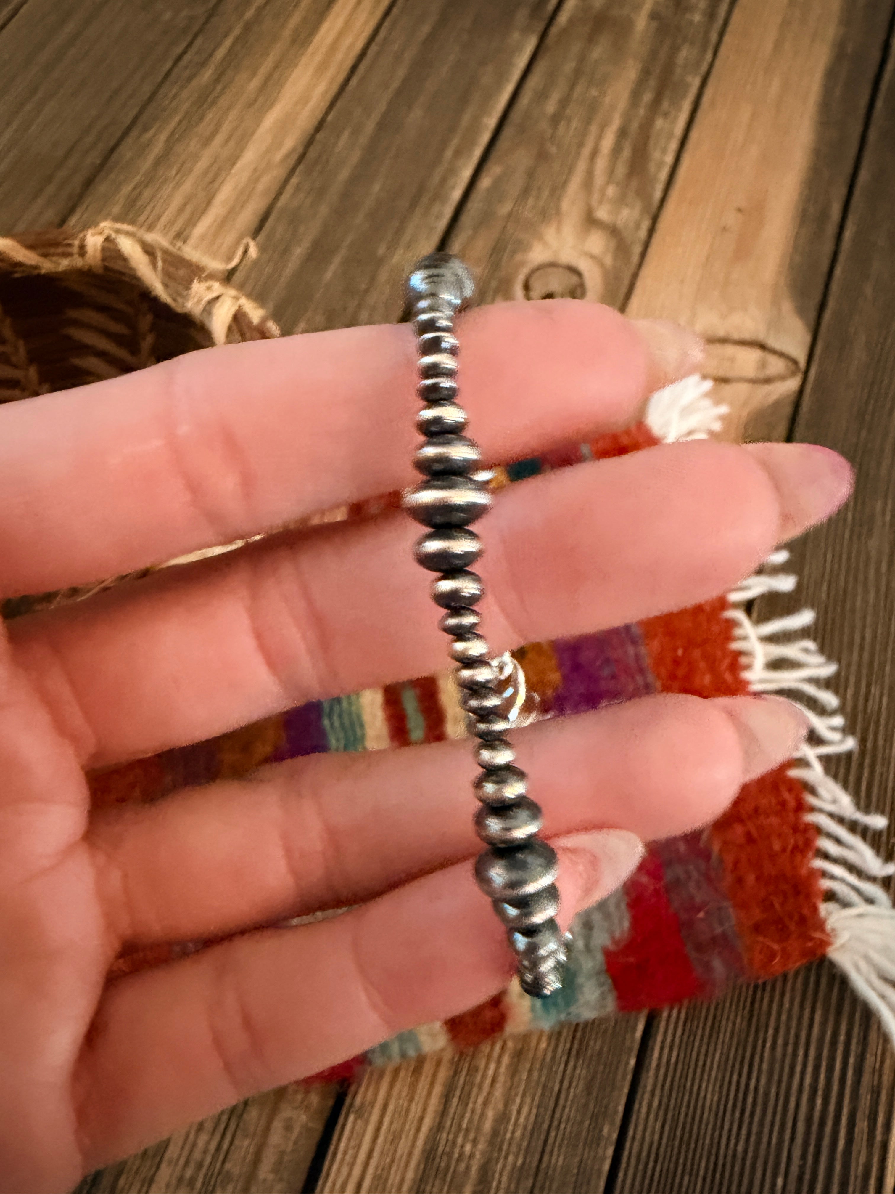 Handcrafted Sterling Silver Pearl Beaded Bracelet