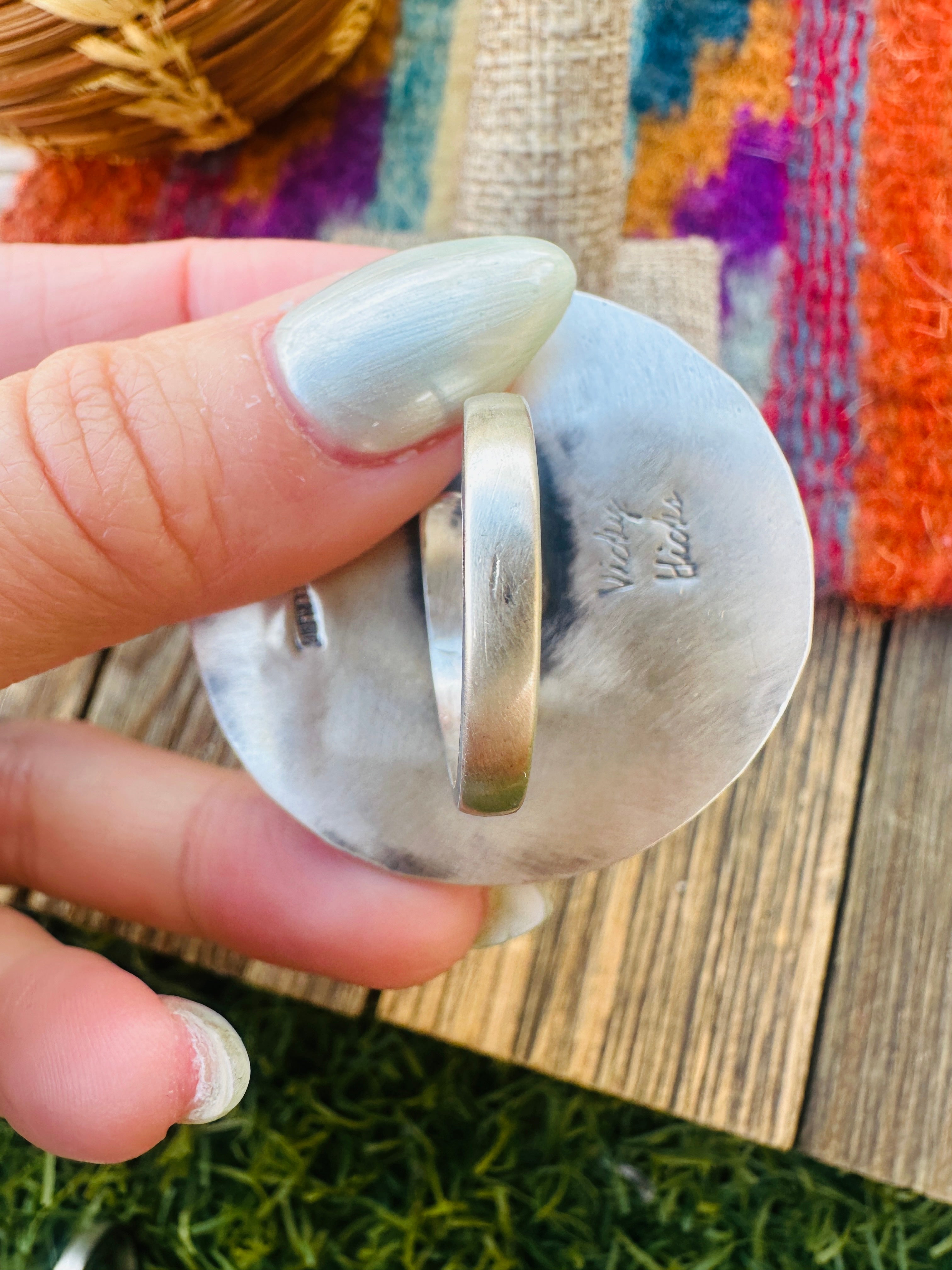Handcrafted Sterling Silver & Multi Stone Cluster Adjustable Ring by Vicky Hicks