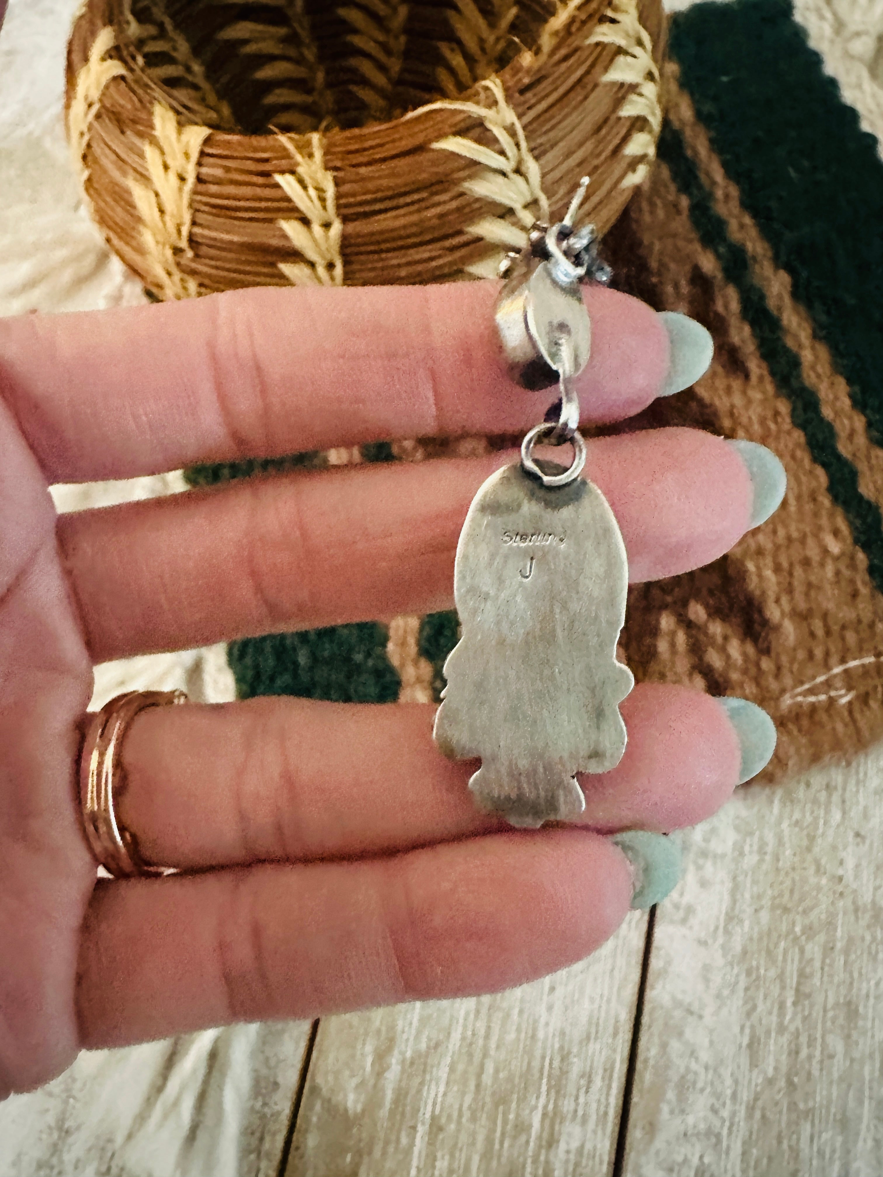 Navajo Sterling Silver & Turquoise Dangle Earrings