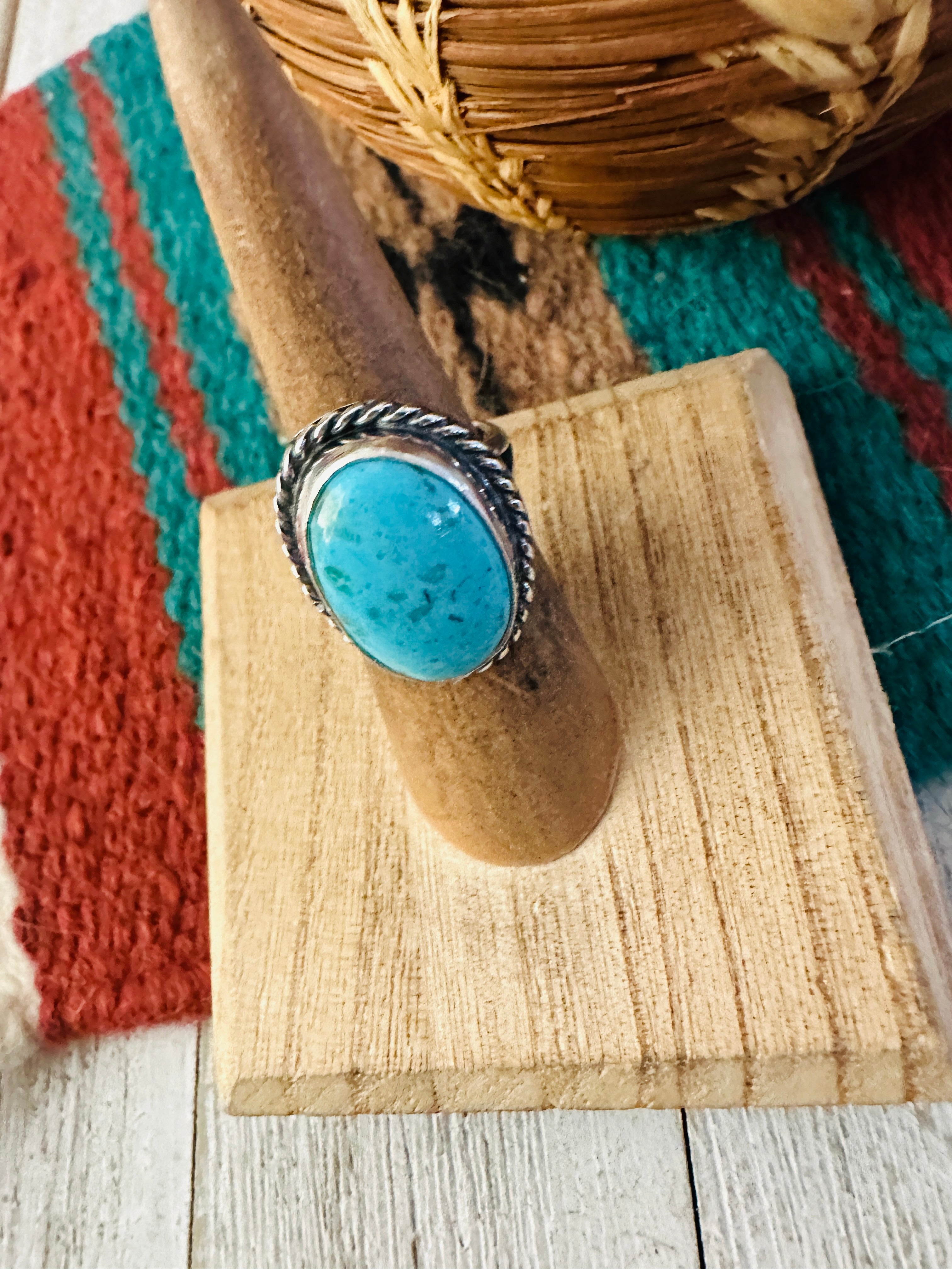 Navajo Turquoise & Sterling Silver Ring Size 5