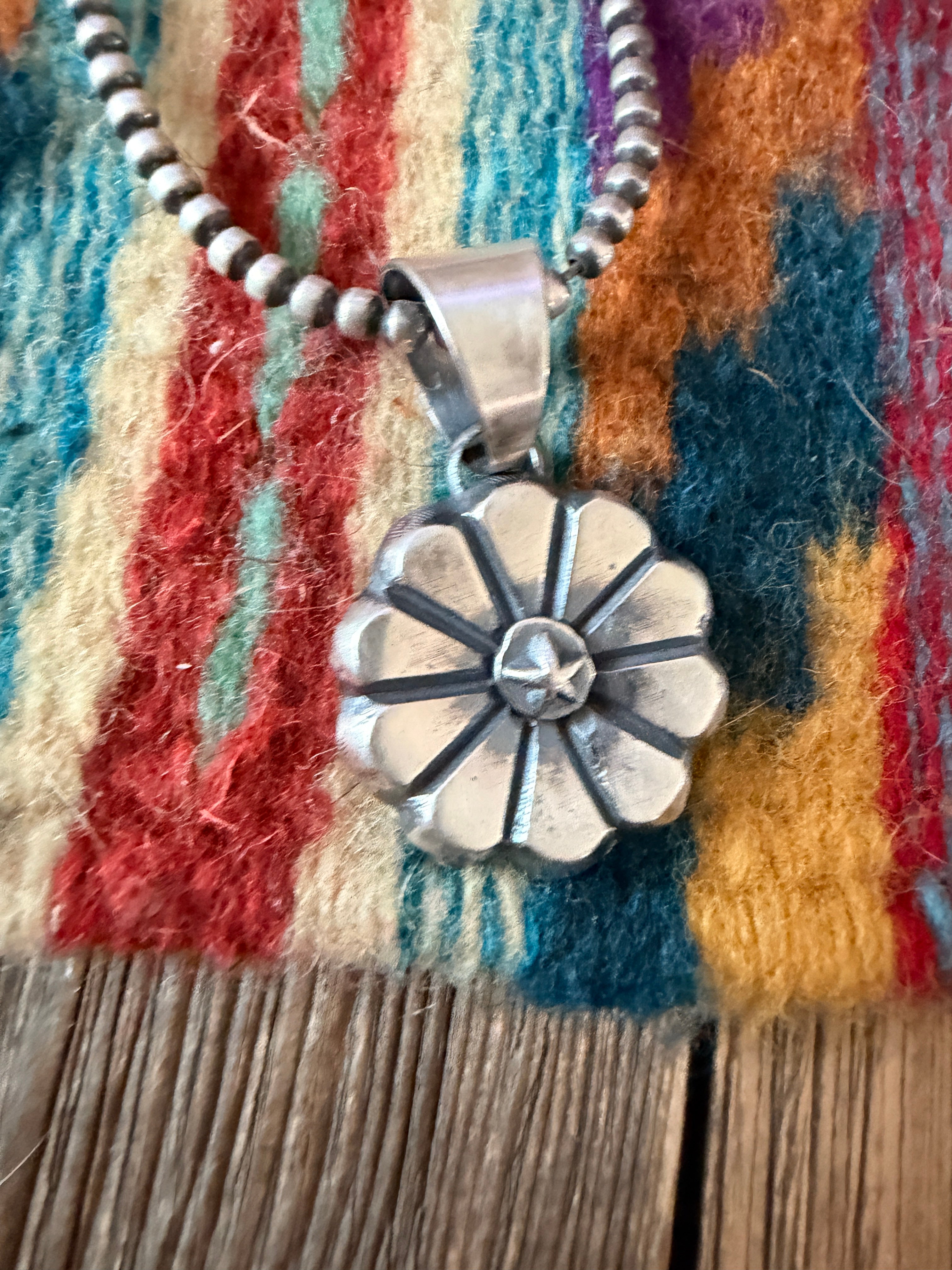 Handcrafted Sterling Silver Flower Pendant by Chimney Butte