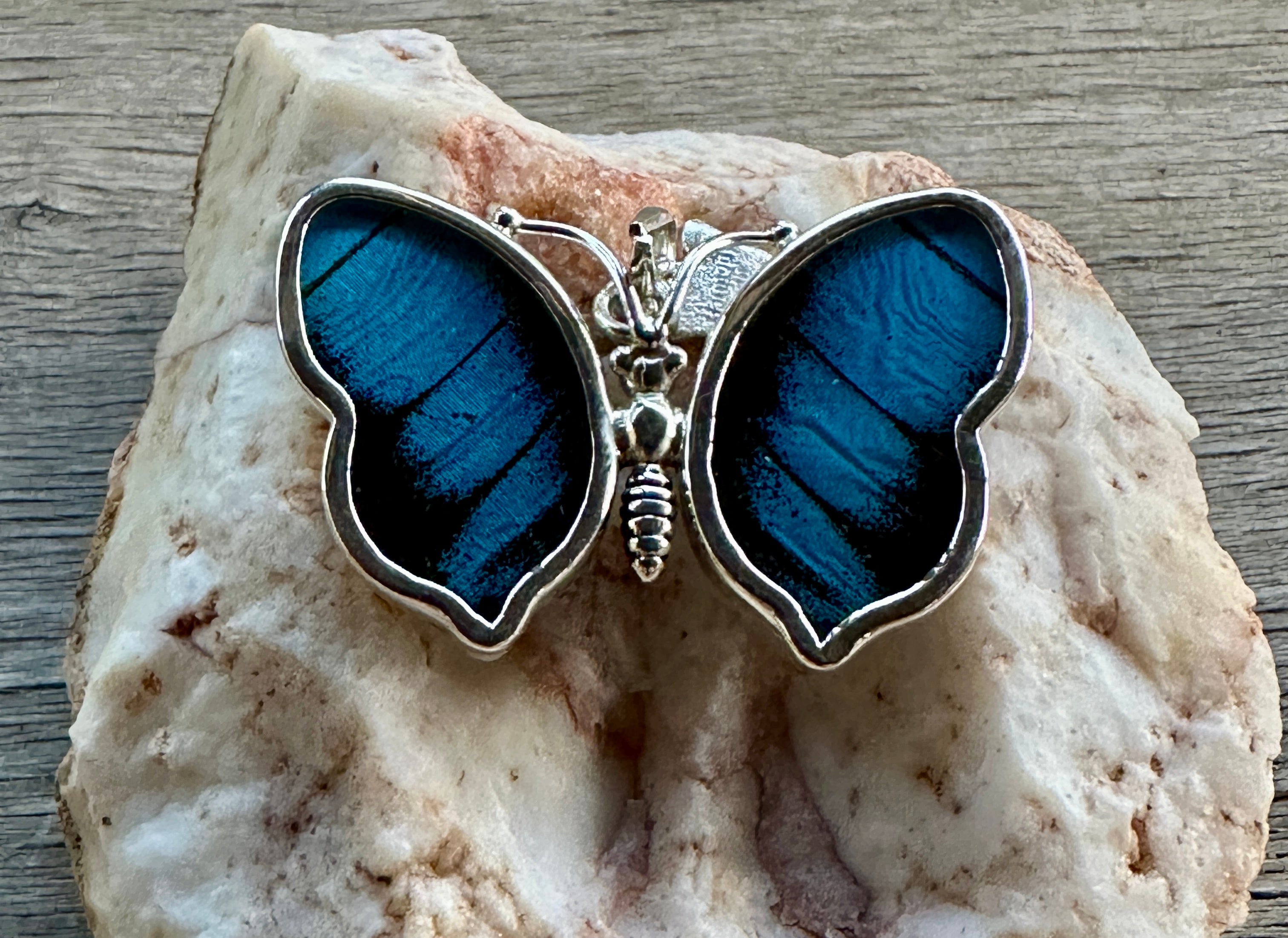 Prepona Blue Butterfly Pendant
