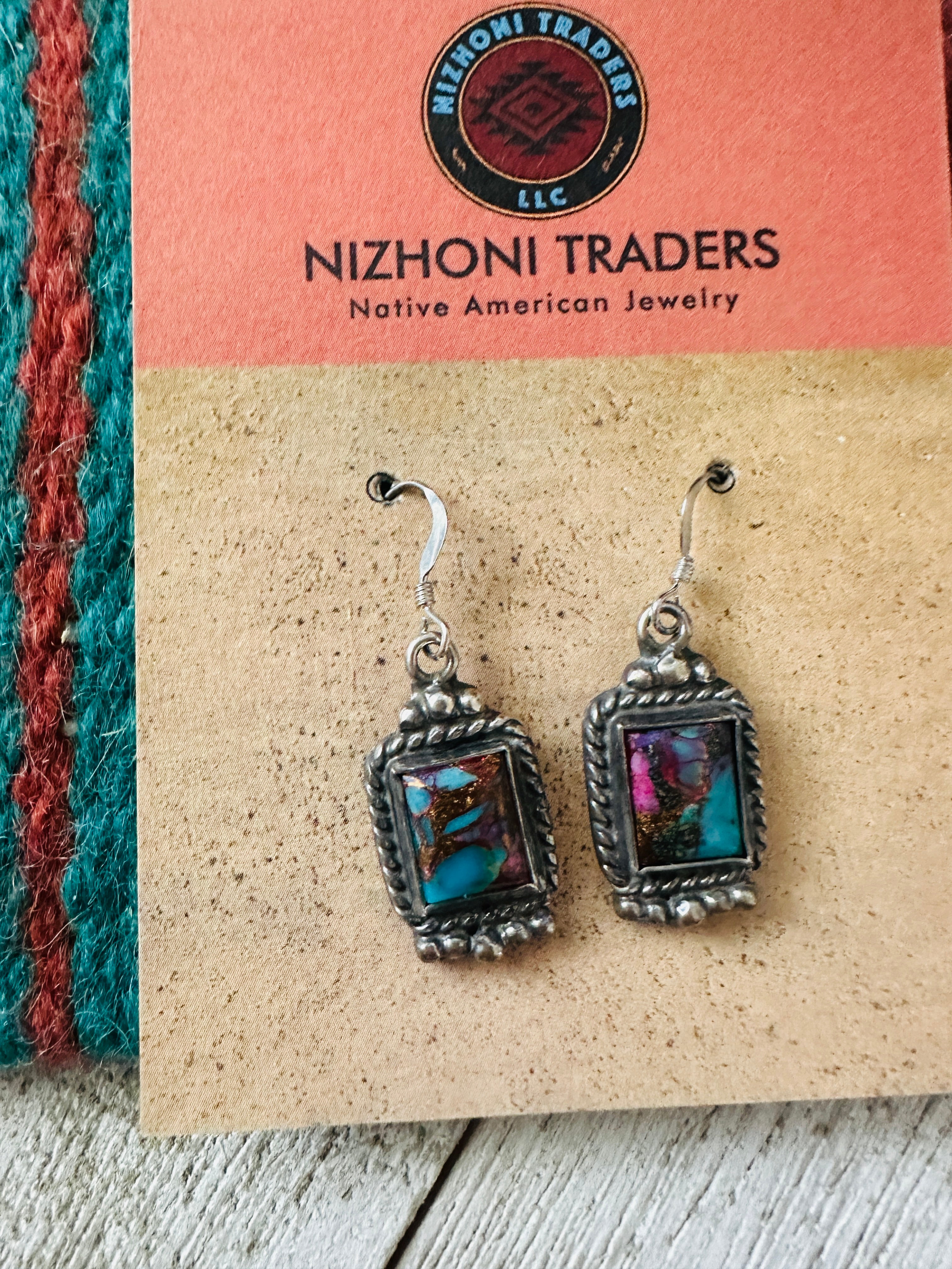 Handcrafted Sterling Silver & Pink Dream Mojave Dangle Earrings