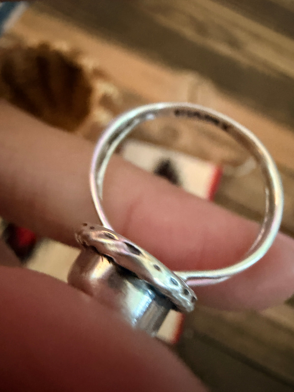 Handcrafted Turquoise & Sterling Silver Ring Size 9.75