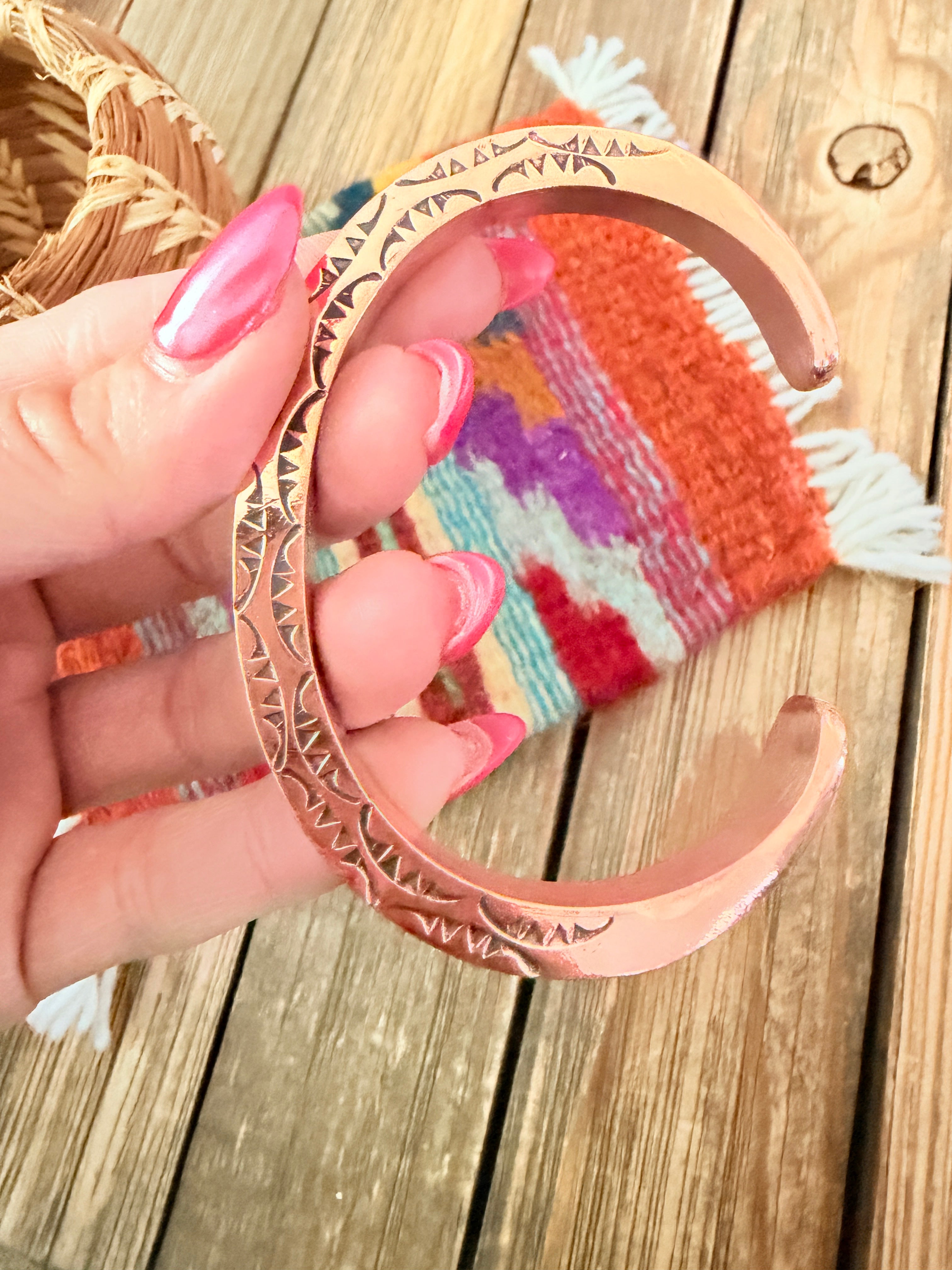 Handcrafted Copper & Sterling Silver Cuff Bracelet