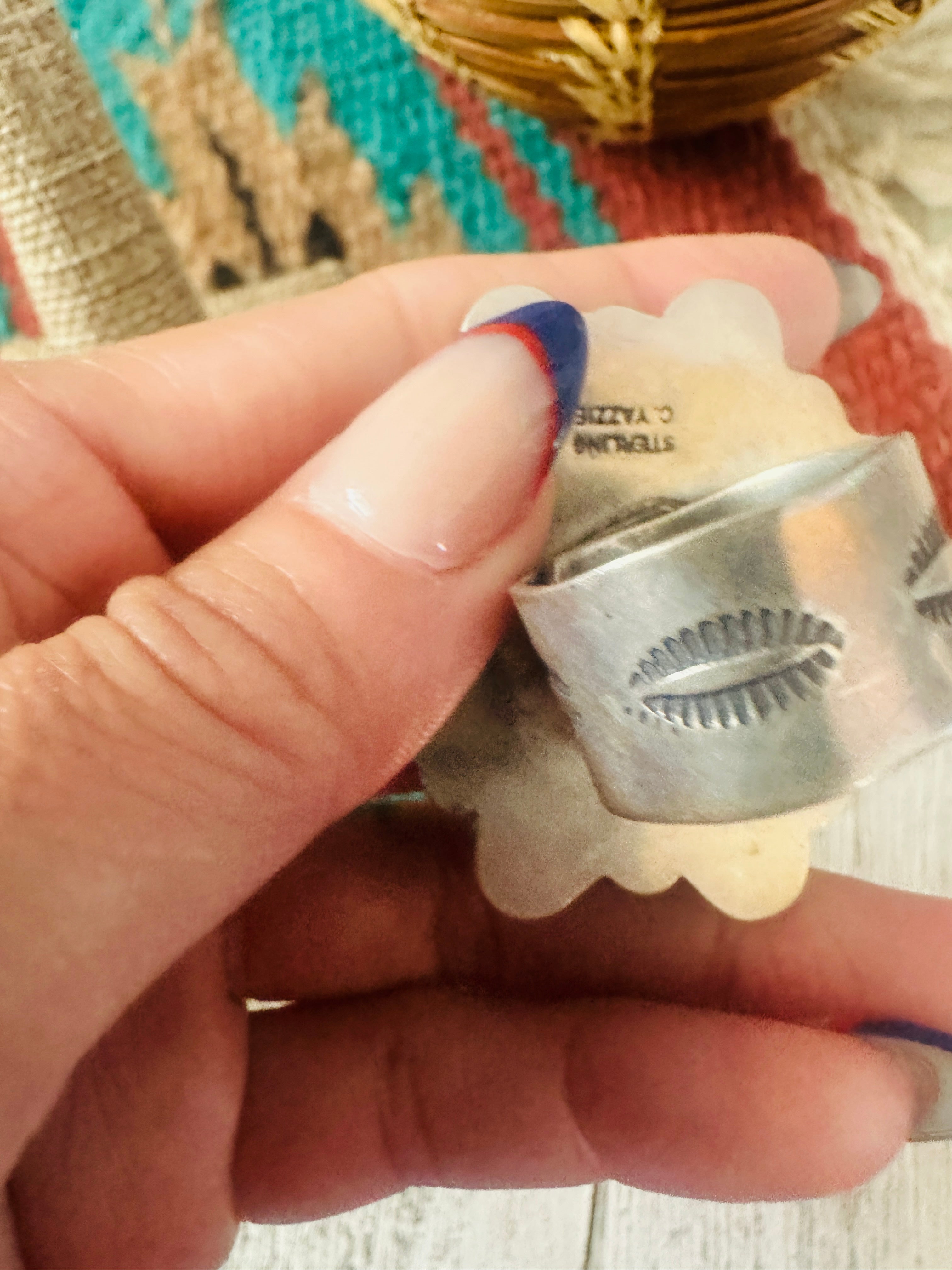 Handcrafted Sterling Silver & Queen Pink Conch Cluster Adjustable Ring