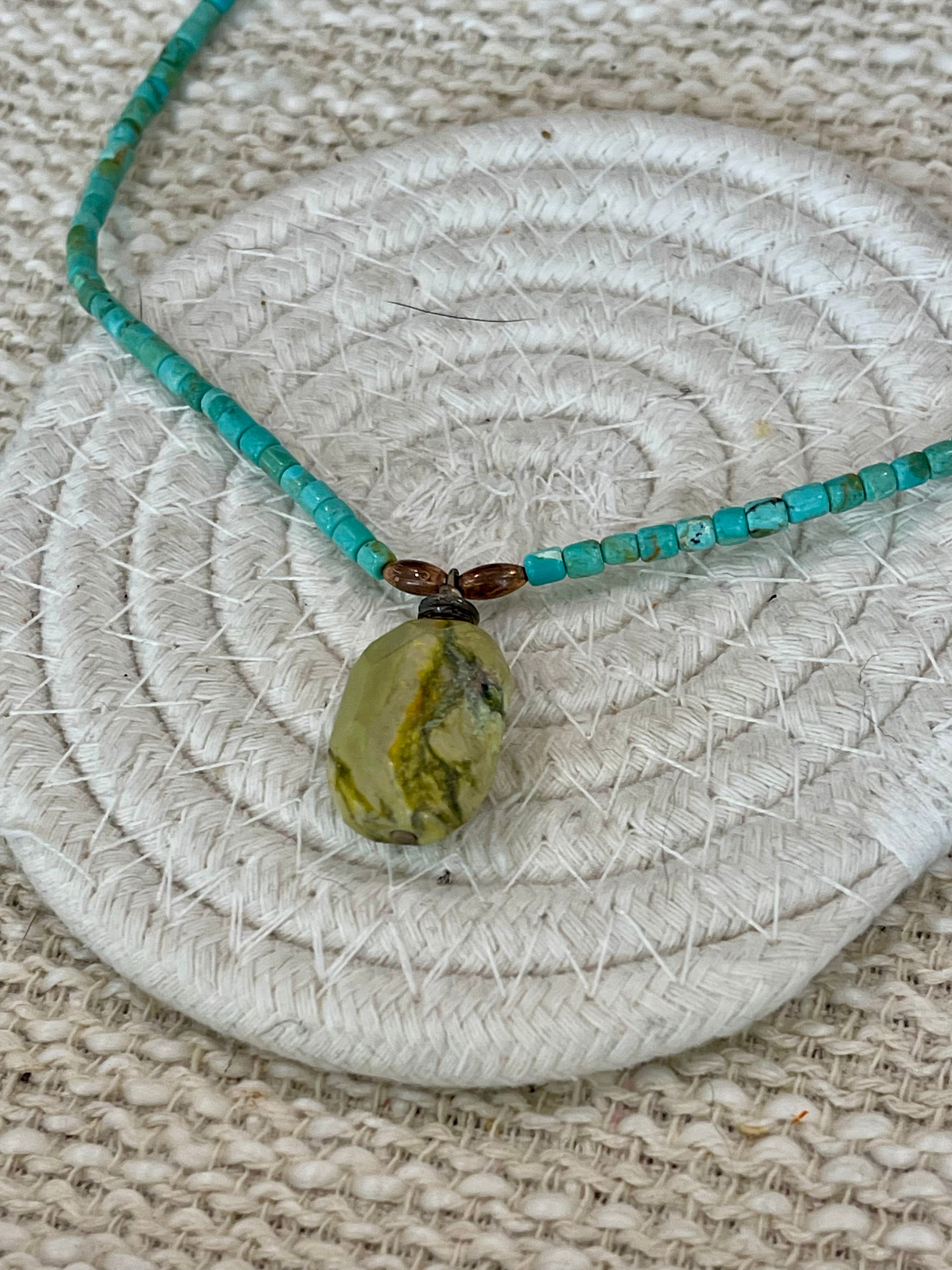 Vintage Old Pawn Turquoise and Sterling Silver Necklace