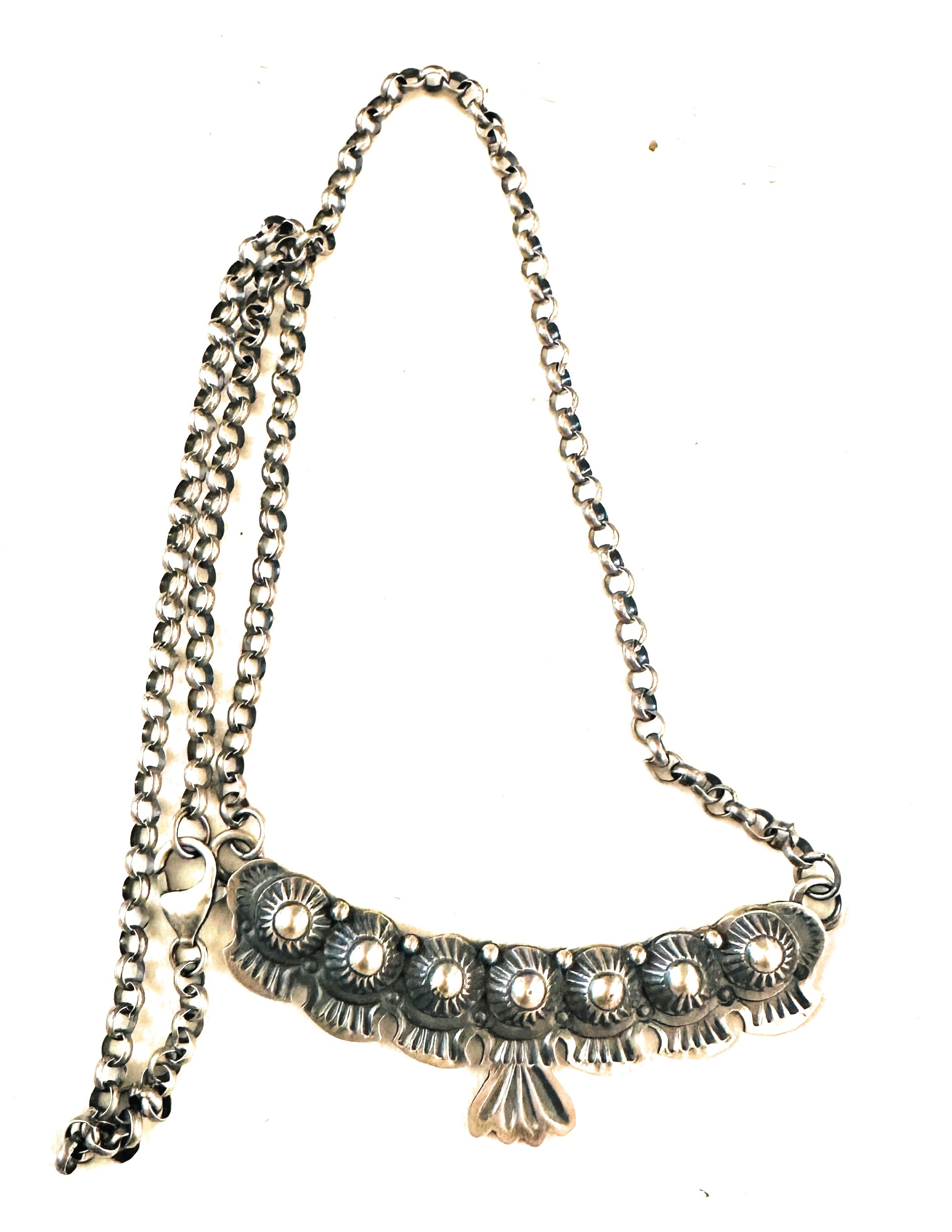 Handcrafted Sterling Silver Studded Necklace by Emer Thompson