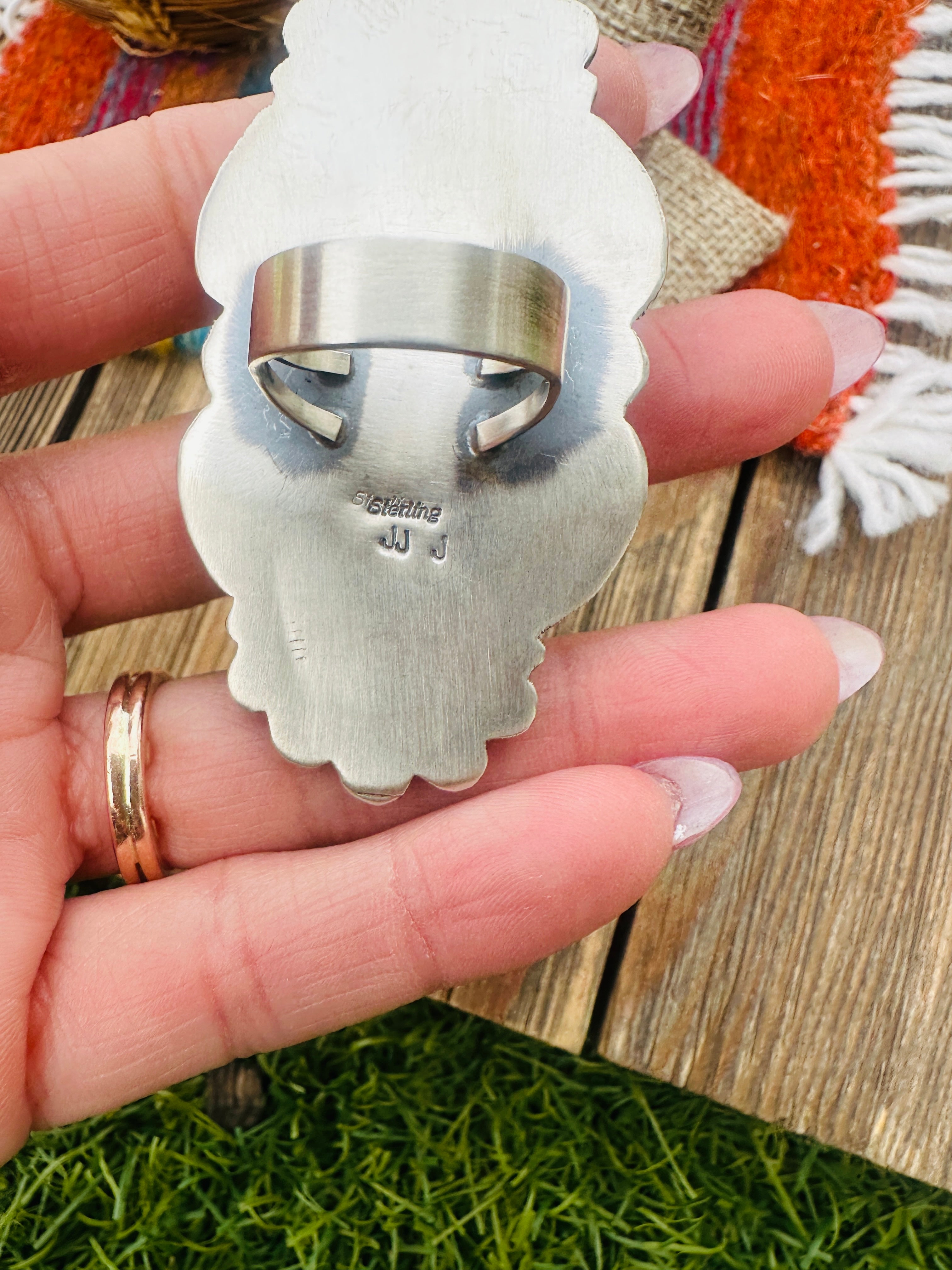 Handcrafted Black Onyx, & Sterling Silver Ring by Jeff James Jr.