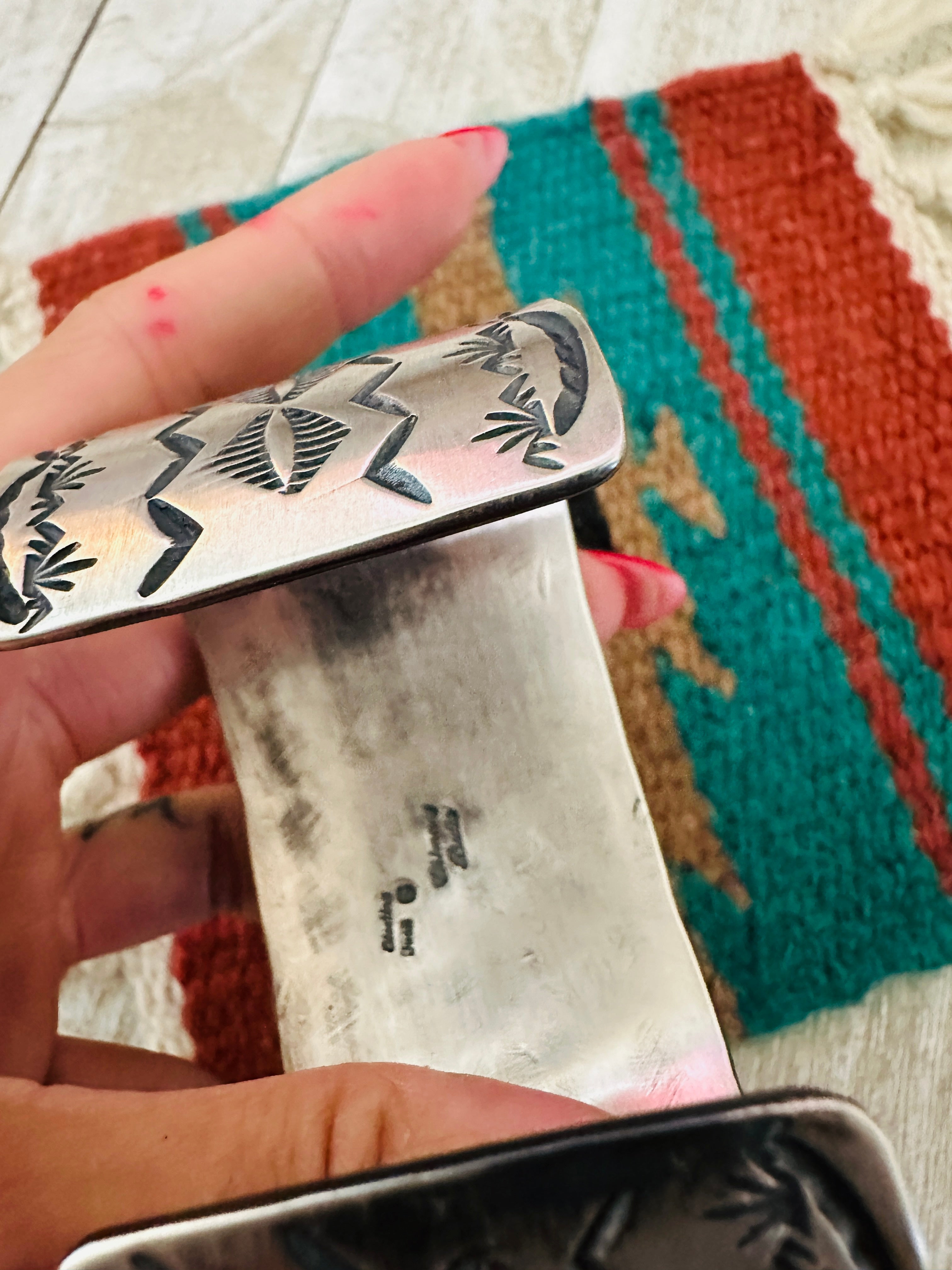 Handcrafted Sterling Silver & Golden Hills Turquoise Cuff Bracelet by Chimney Butte /