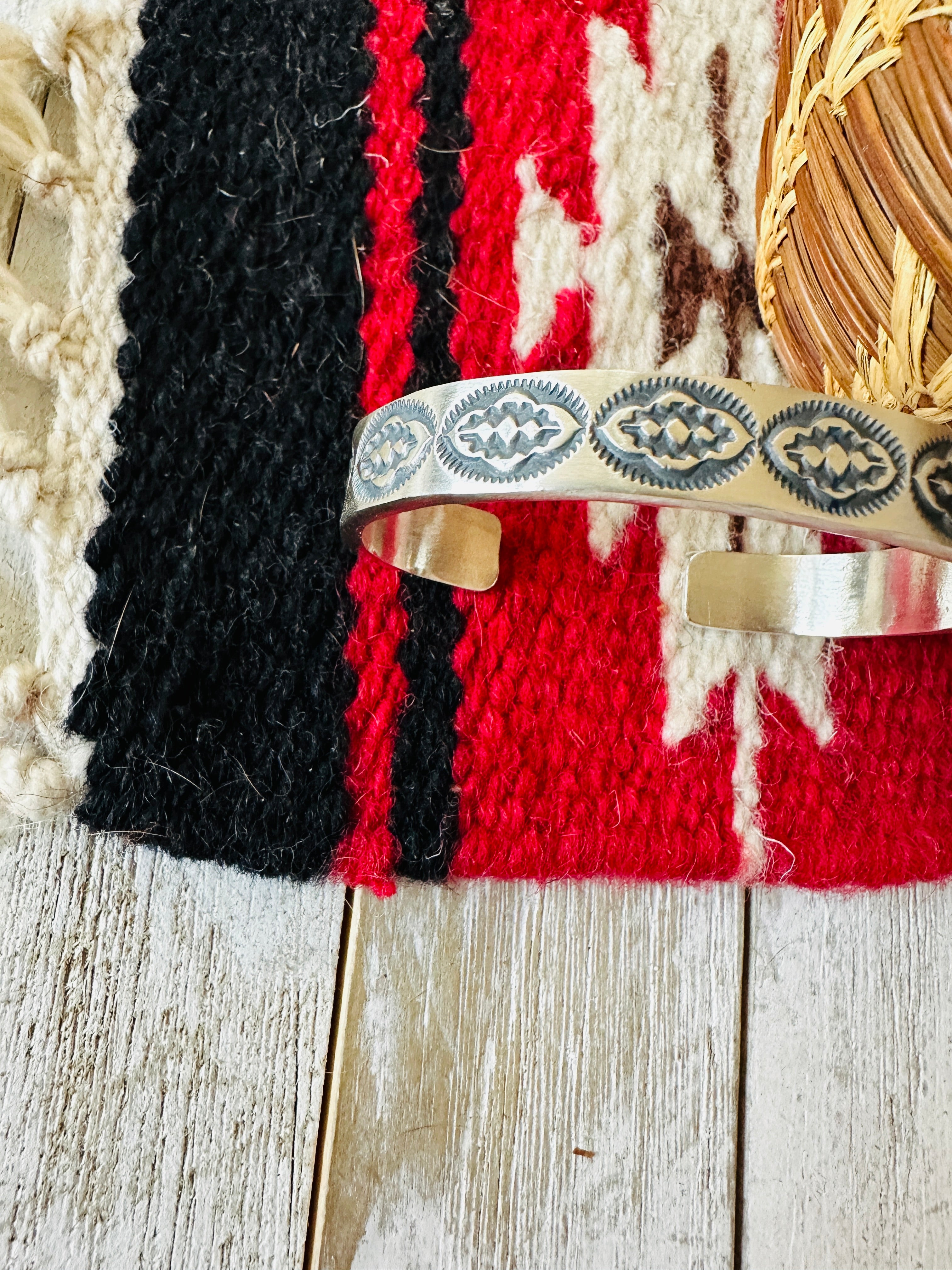 Handcrafted & Hand Stamped Sterling Silver Cuff Bracelet