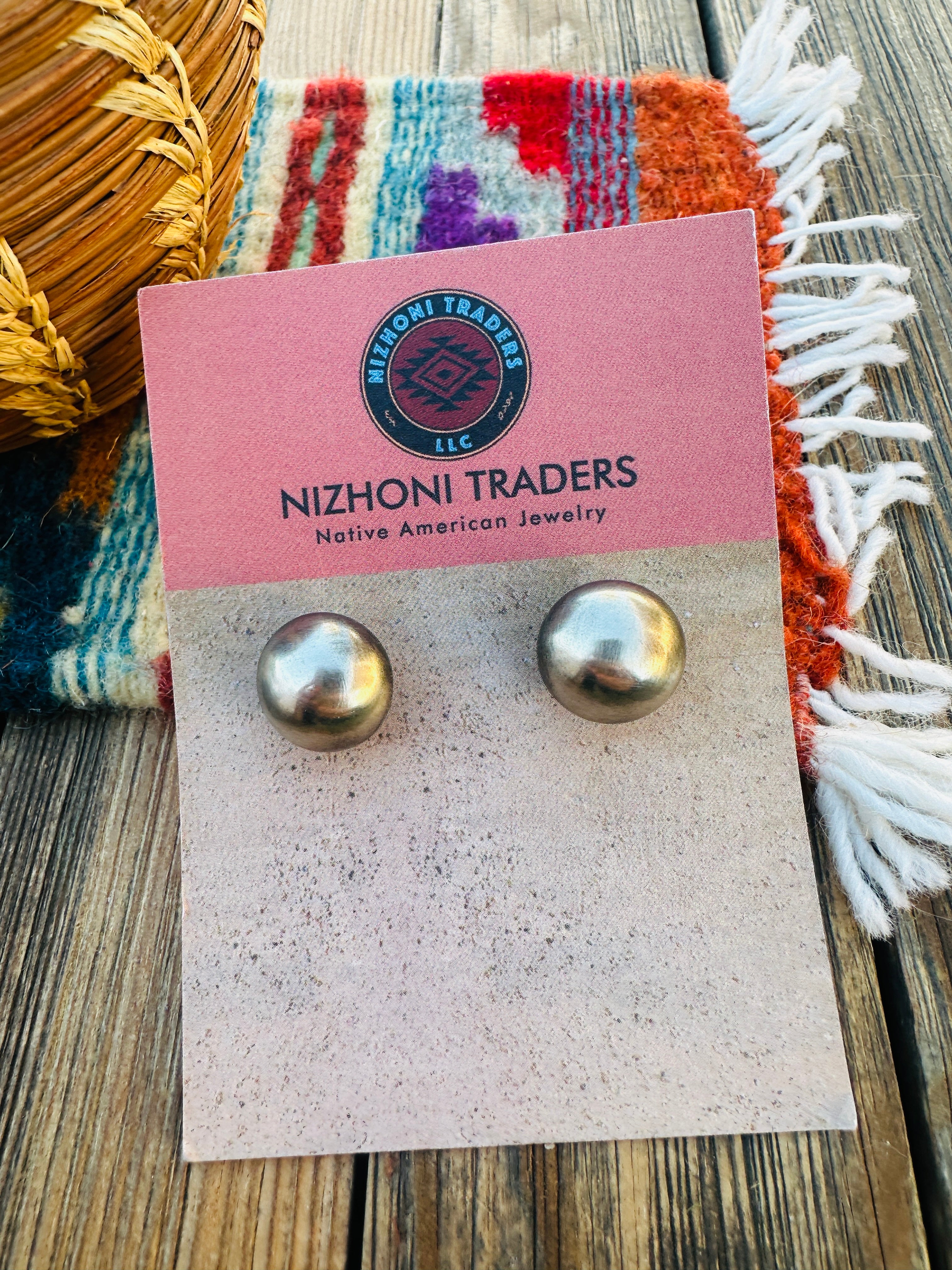 Handcrafted 12mm Sterling Silver Pearl Stud Earrings