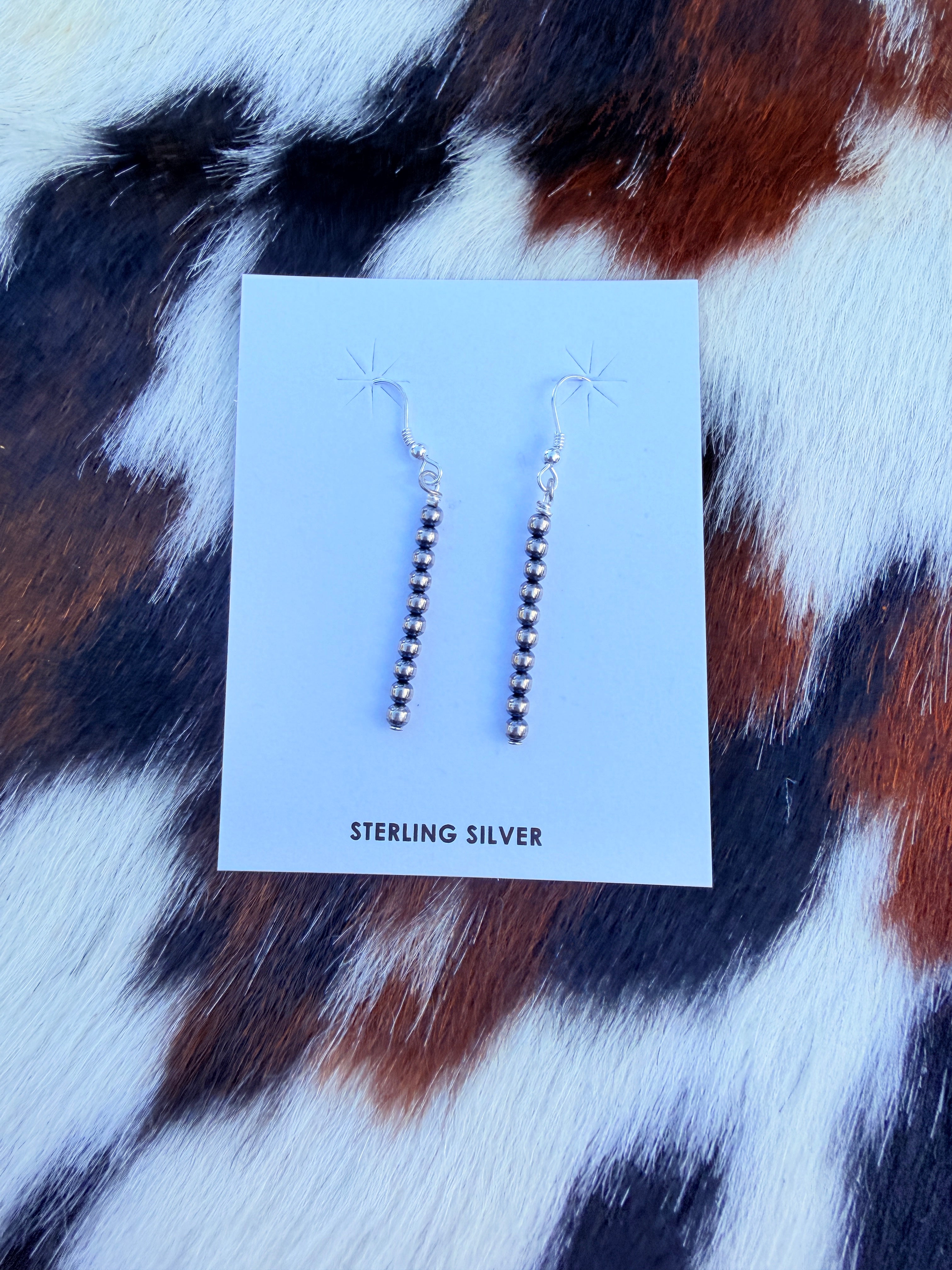 Handcrafted Sterling Silver Pearl Beaded Dangle Earrings
