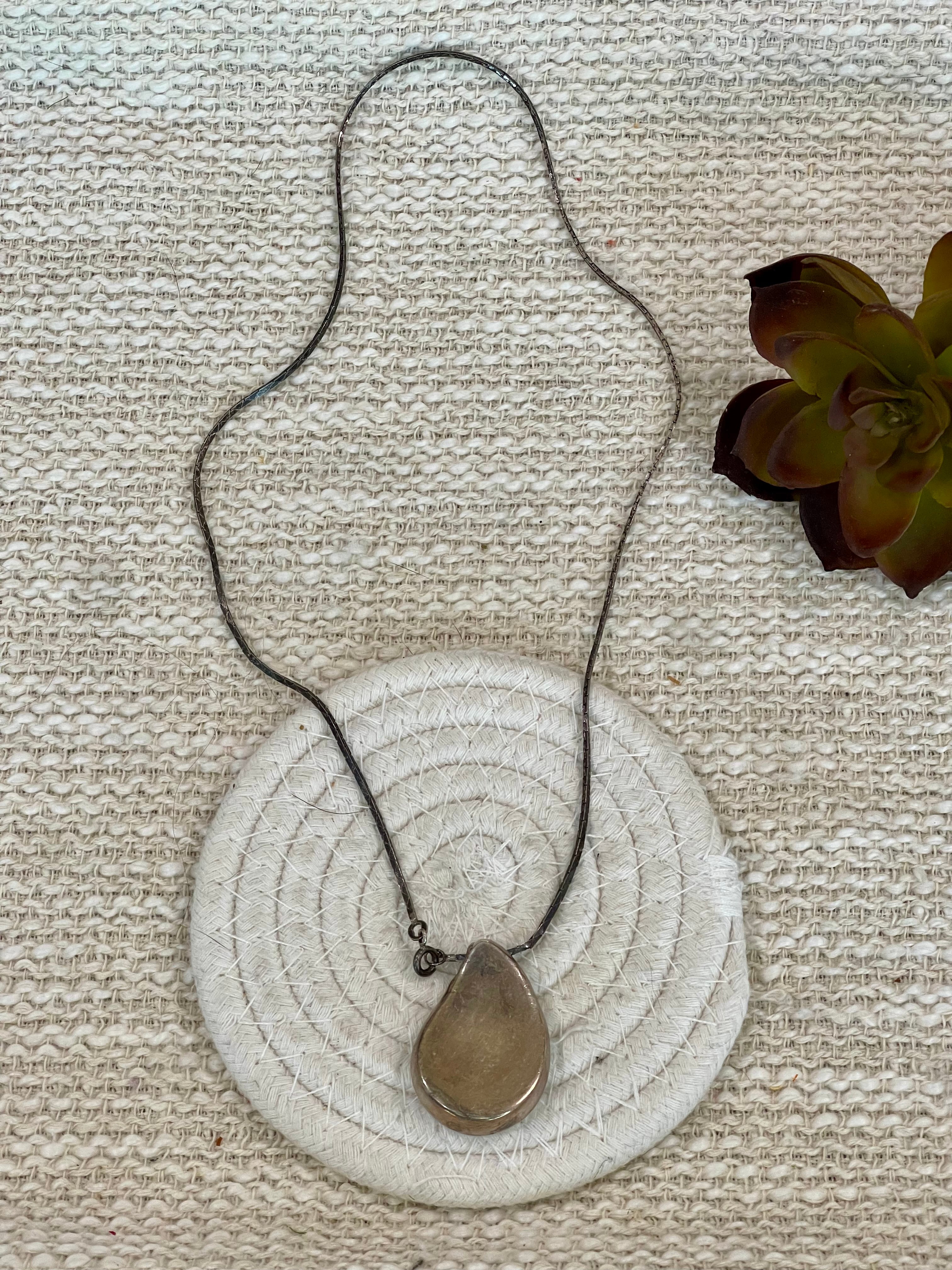 Vintage Old Pawn Handmade Sterling Silver Necklace