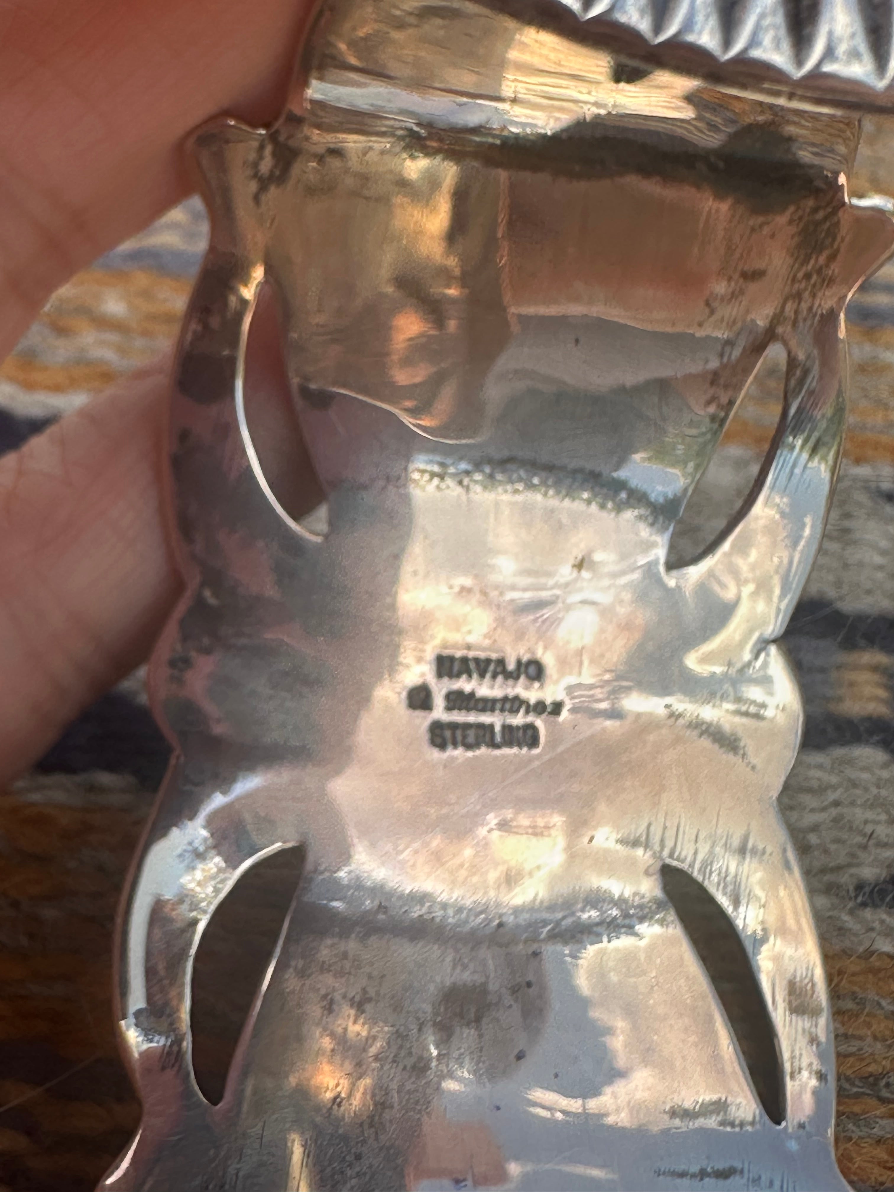 Handcrafted Old Pawn Rick Martinez Turquoise Cluster and Sterling Silver Cuff /