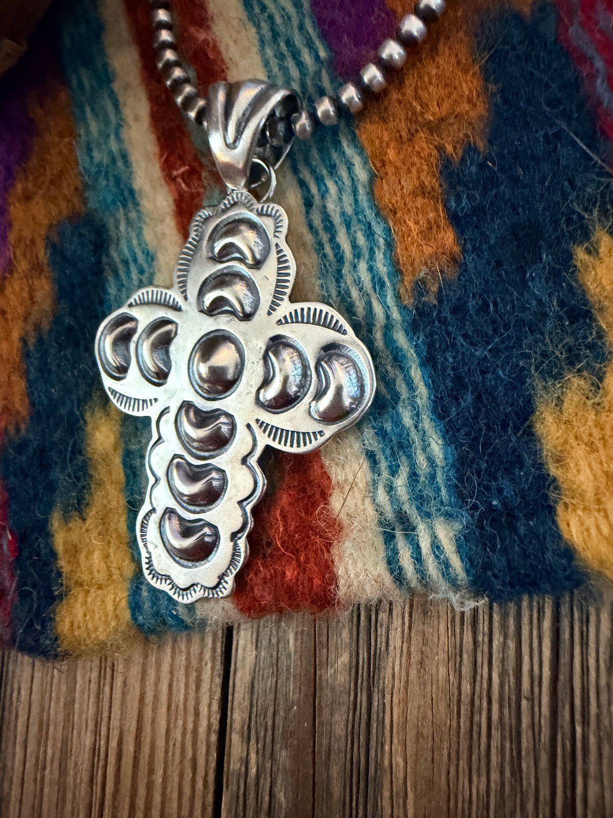 Handcrafted Sterling Silver Cross Pendant by Benson Shorty