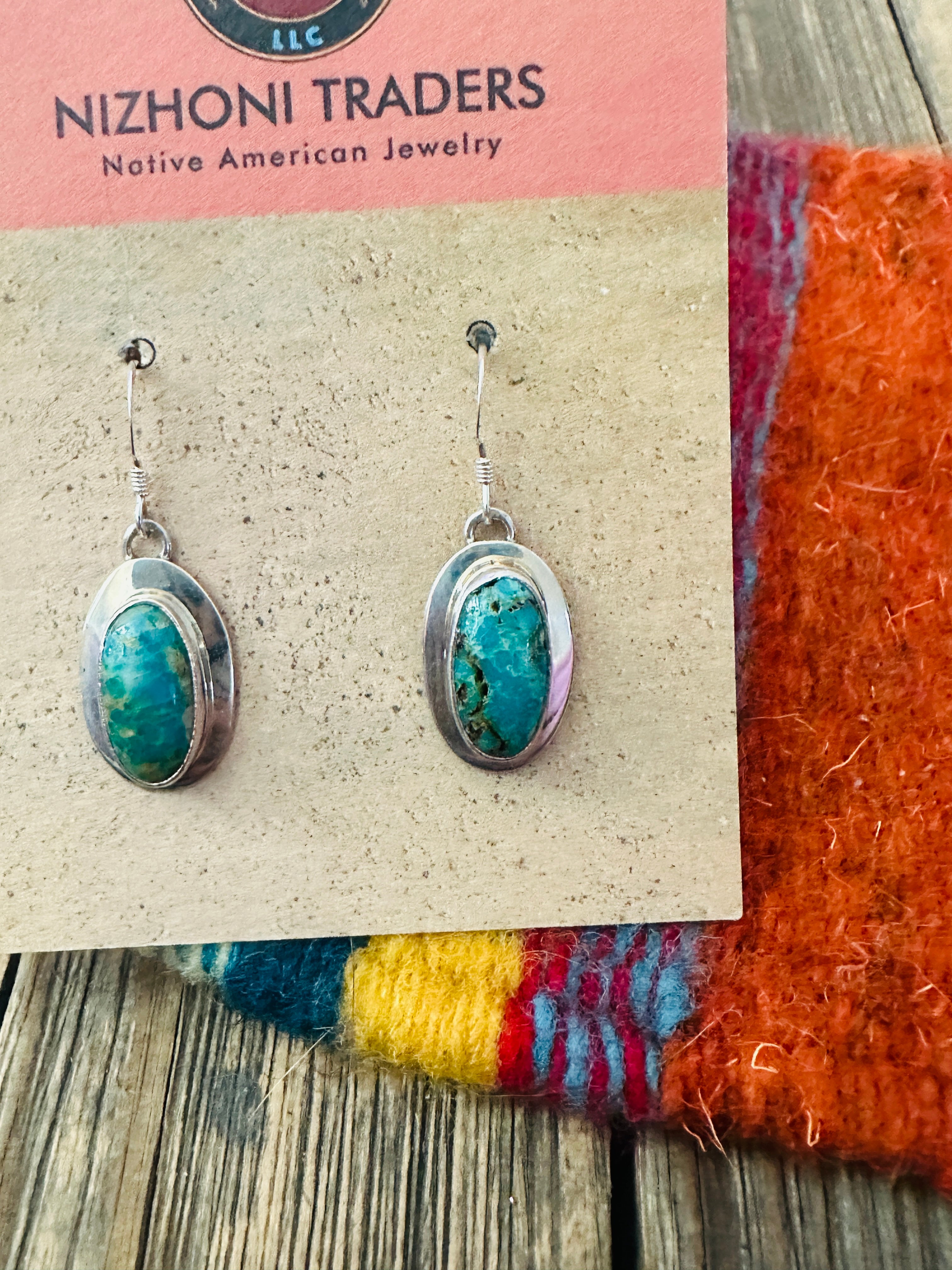 Handcrafted Turquoise & Sterling Silver Dangle Earrings