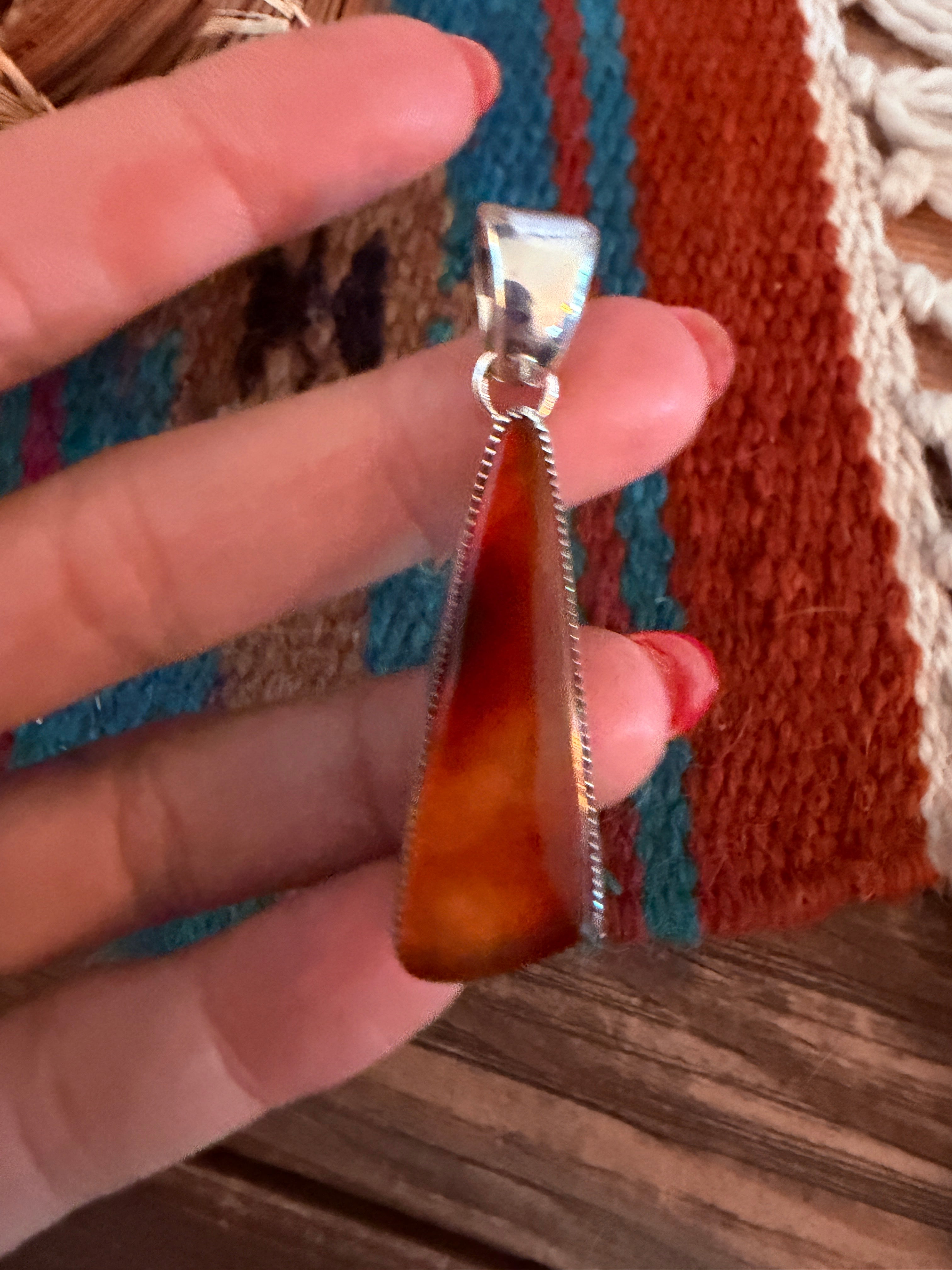 Handcrafted Sterling Silver & Carnelian Pendant