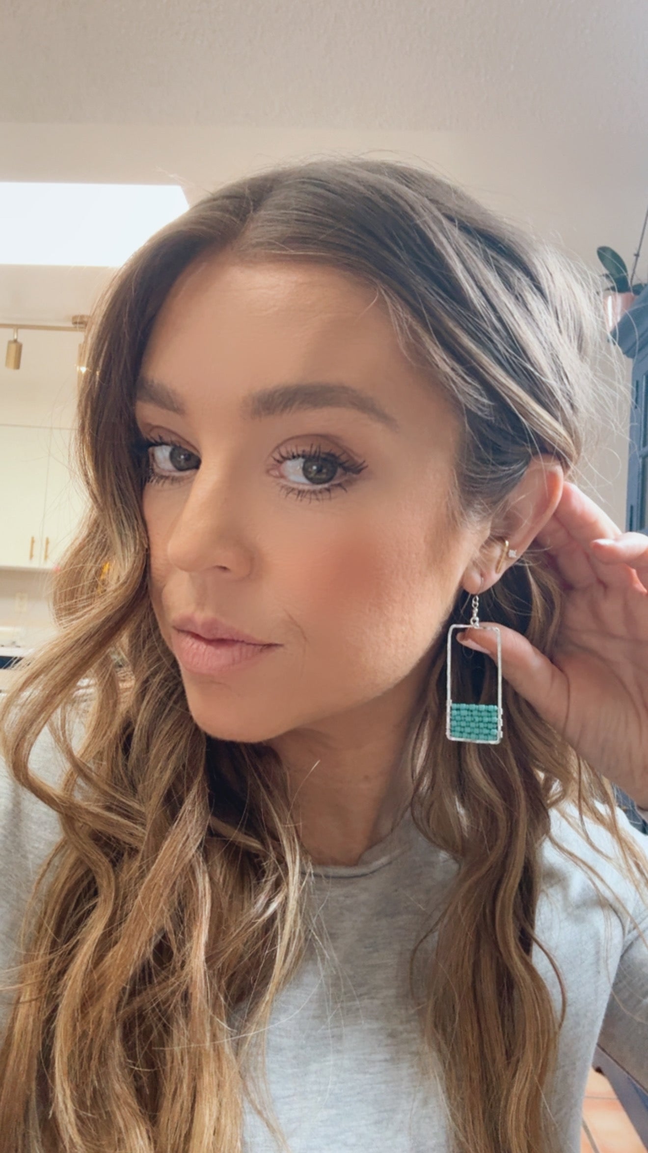 “The Golden Collection” Wanderlust Handmade Turquoise Beaded Earrings