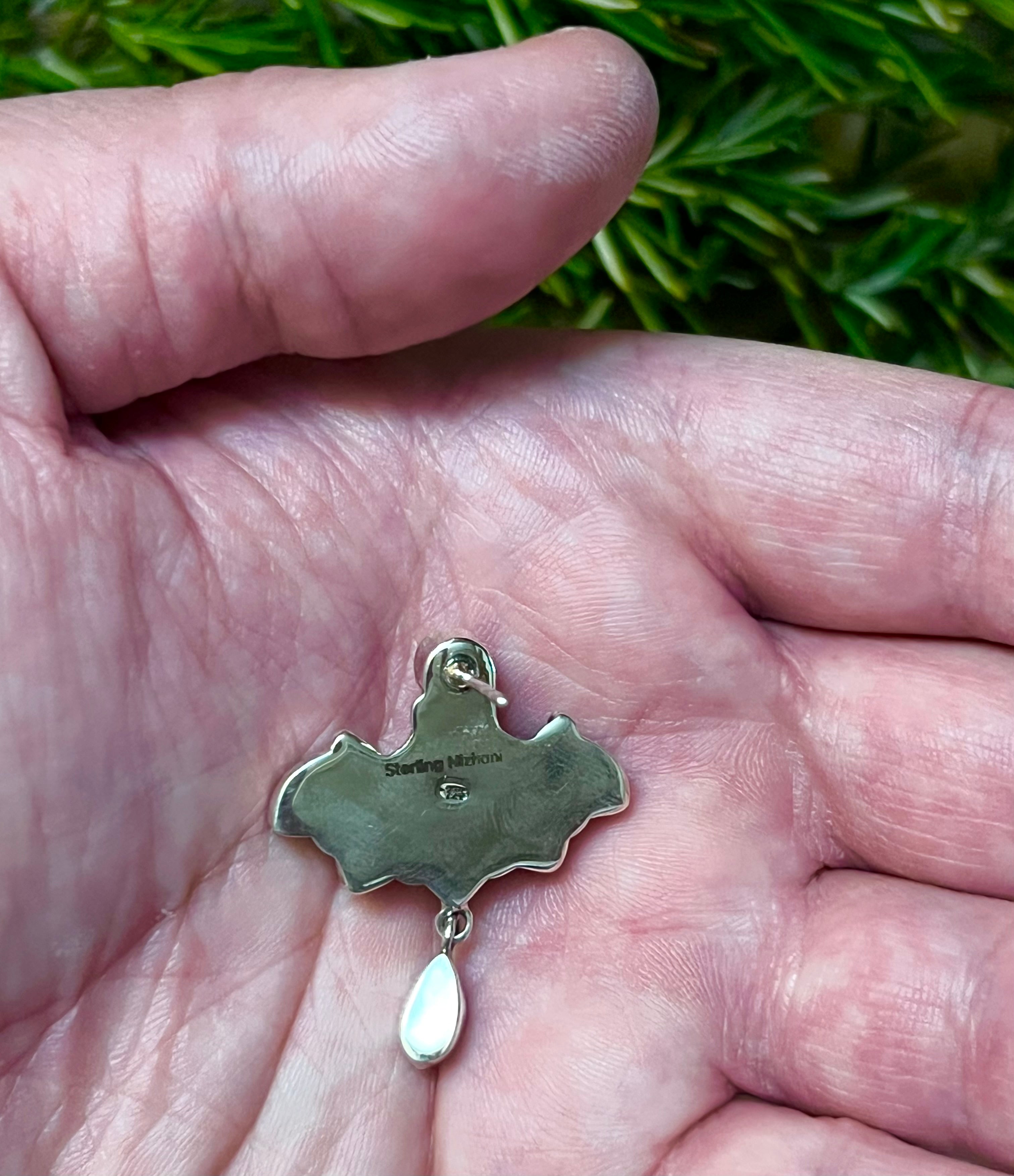 **Handmade Purple Mojave Sterling Silver Dangle Earrings