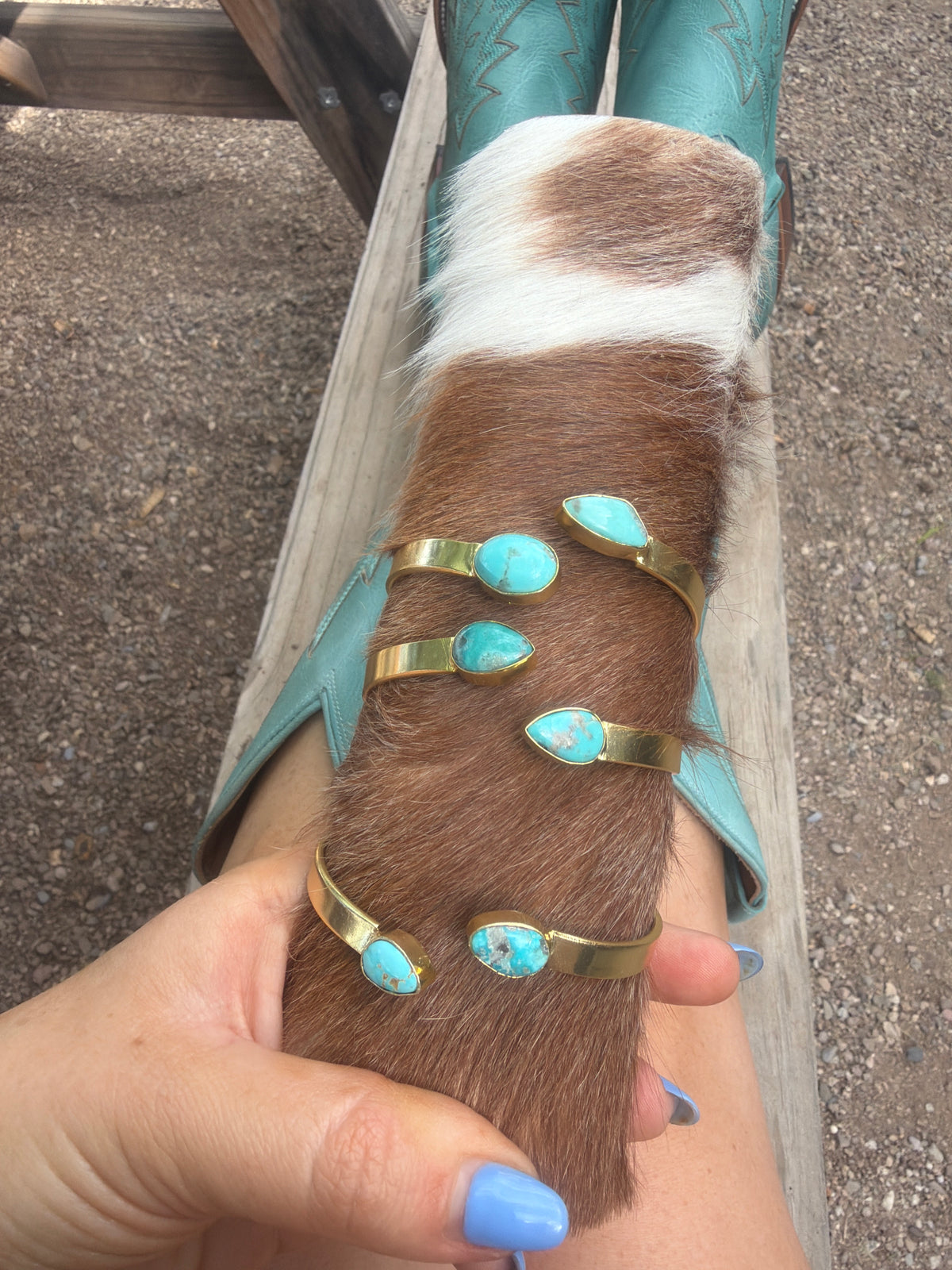 “The Golden Collection” Painted Desert Handmade Sierra Bella Gold Plated Adjustable Bracelet Cuff STYLE 8