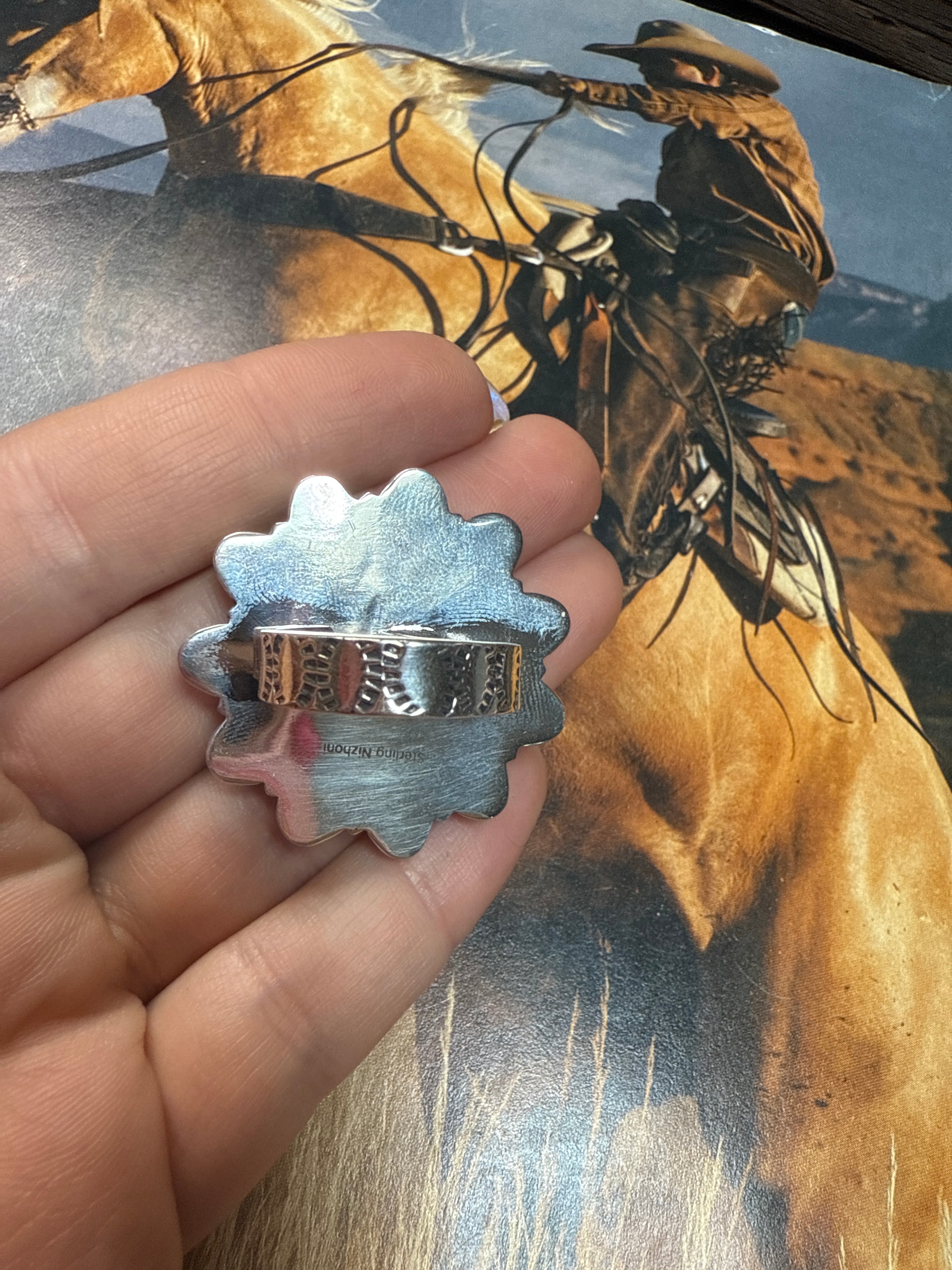 Handmade Cotton Candy Sterling Adjustable Cluster Ring