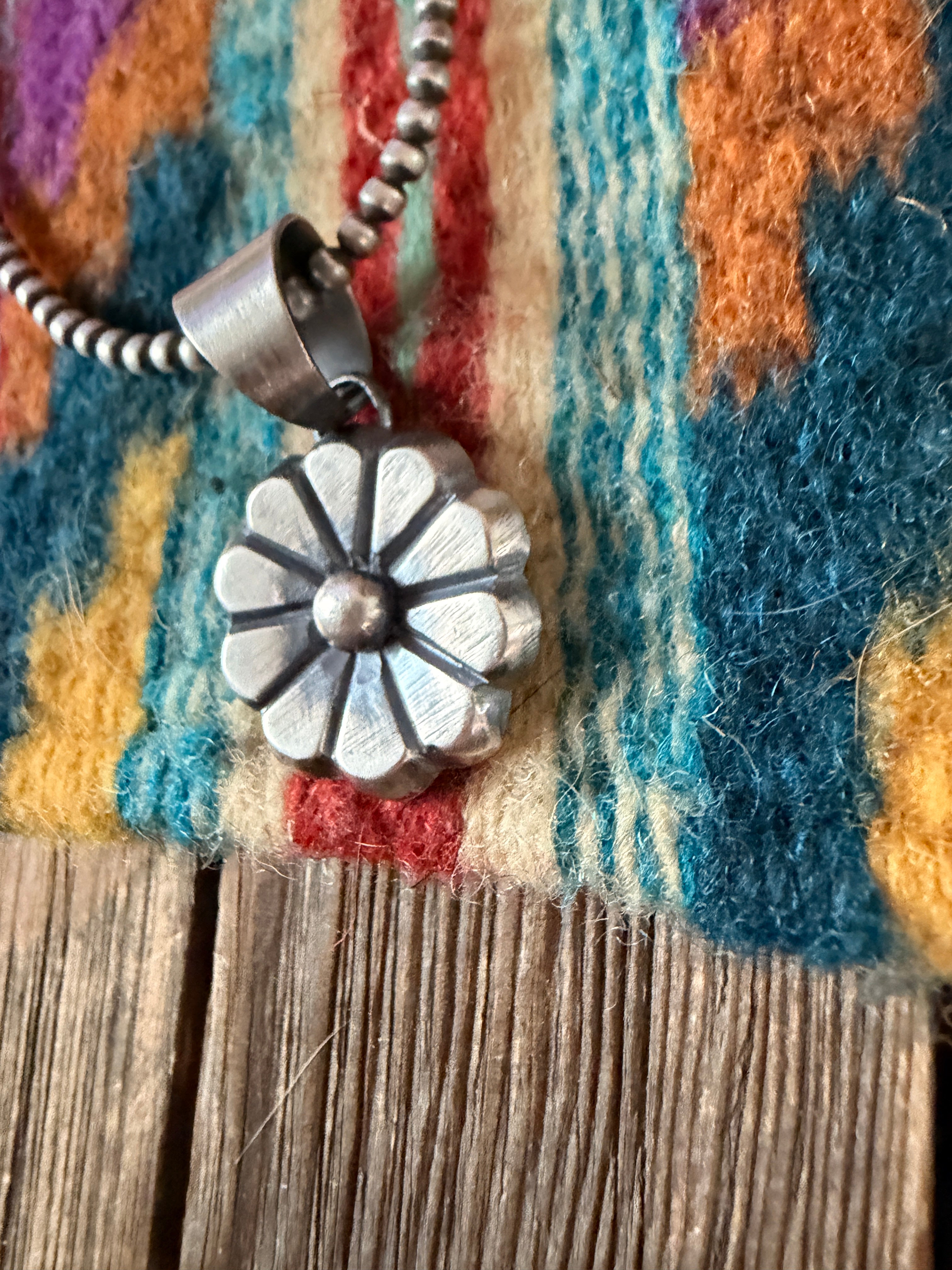 Handcrafted Sterling Silver Flower Pendant by Chimney Butte