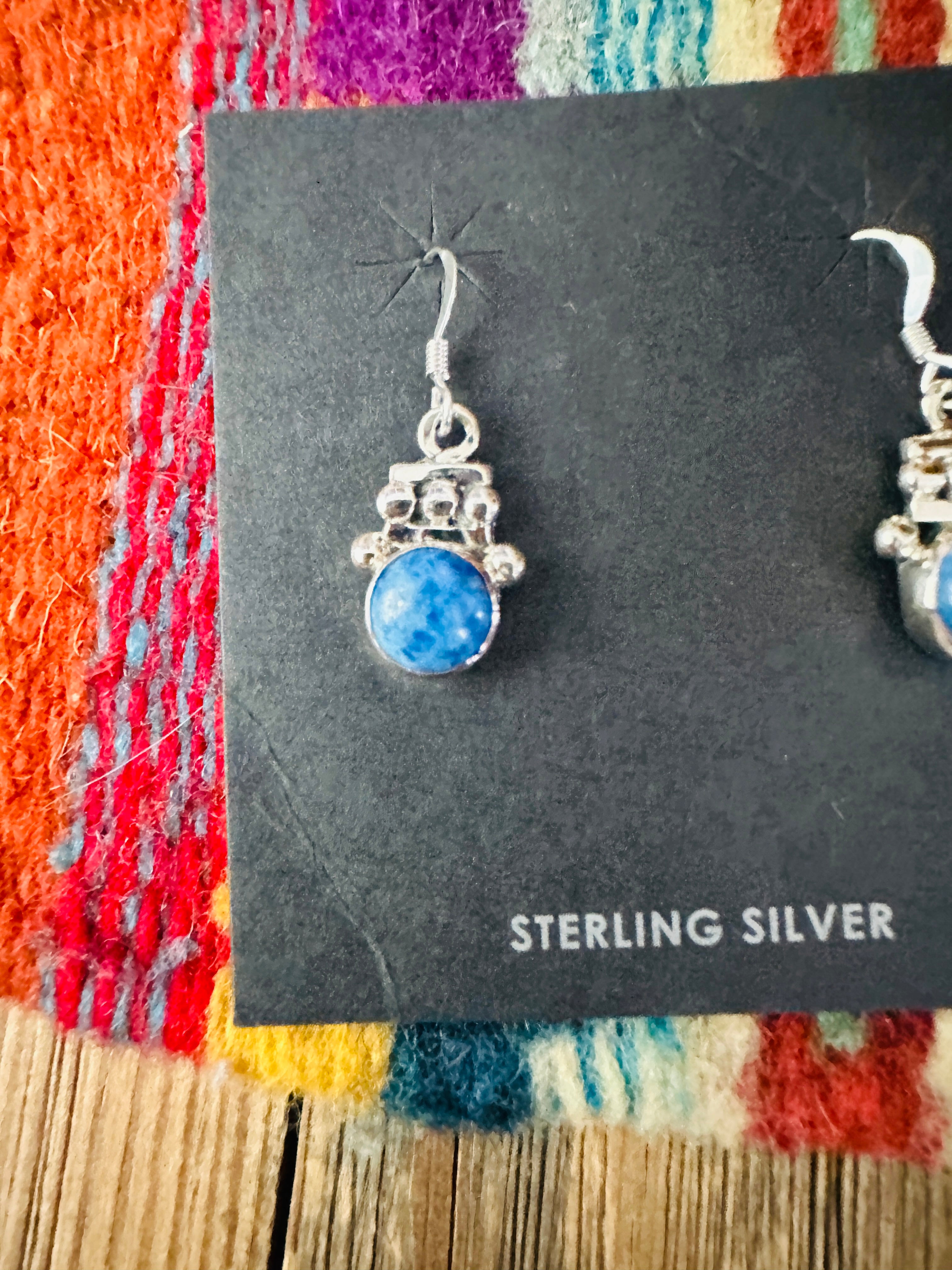 Handcrafted Lapis & Sterling Silver Dangle Earrings