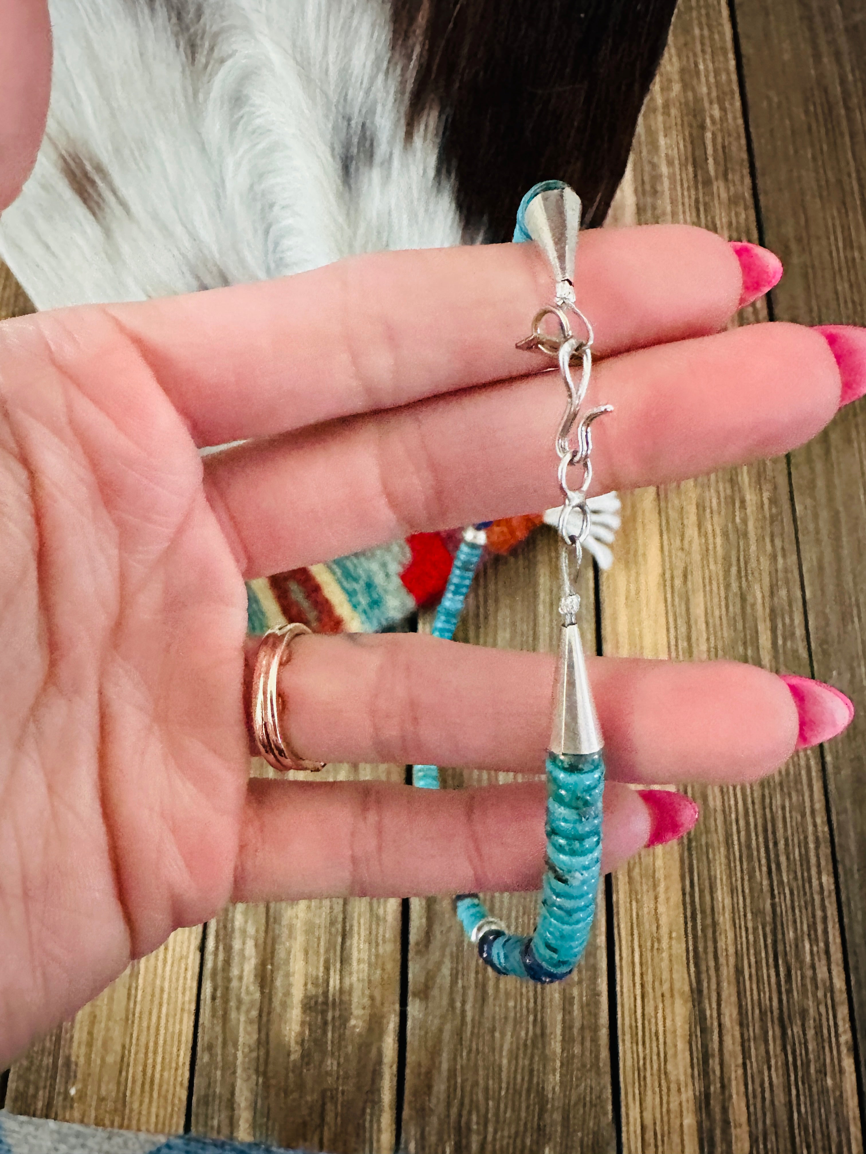 Handcrafted Multi Stone & Sterling Silver Beaded 16” Necklace by T & R Singer