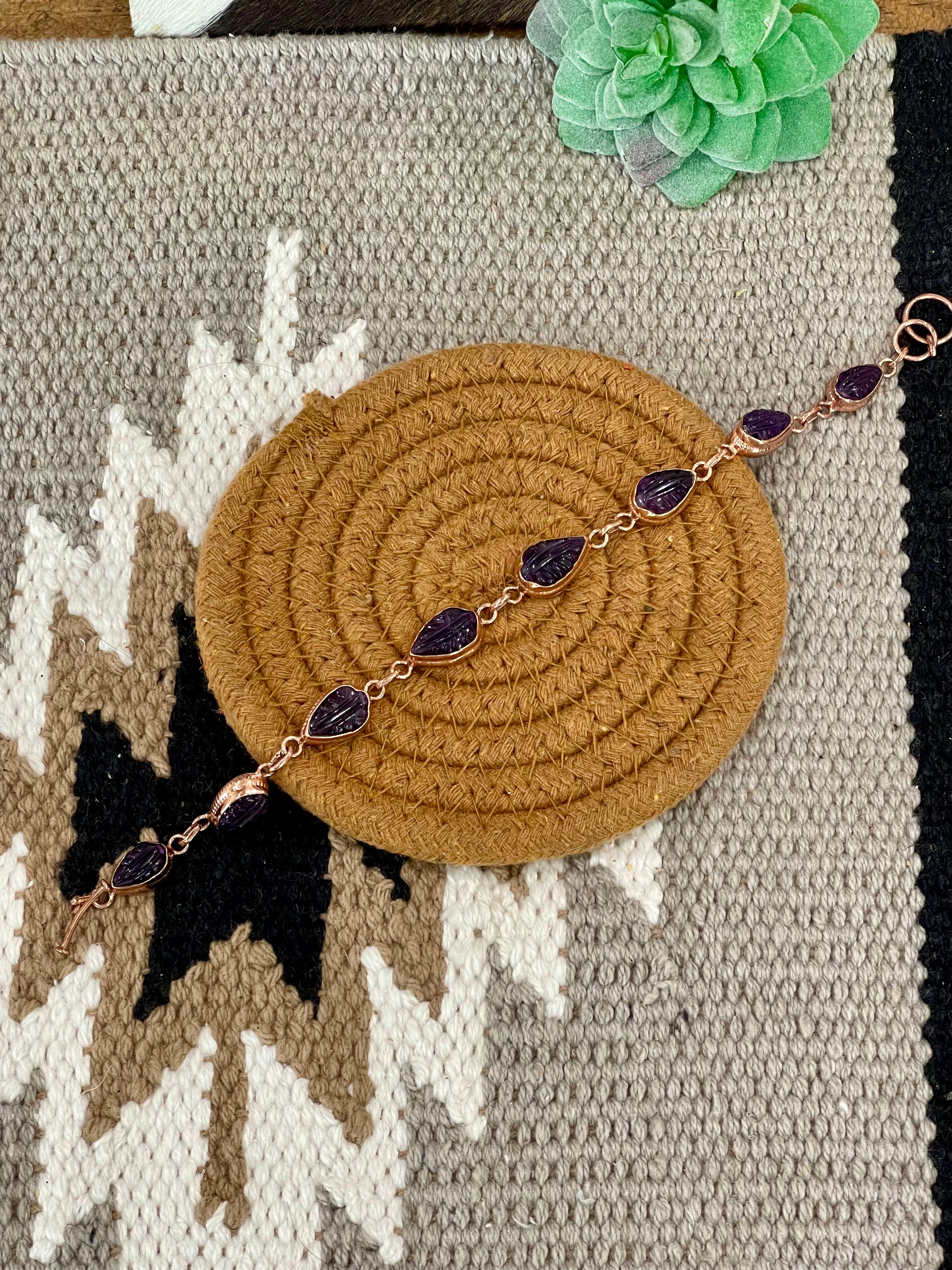 Vintage Handmade Copper Chain Bracelet