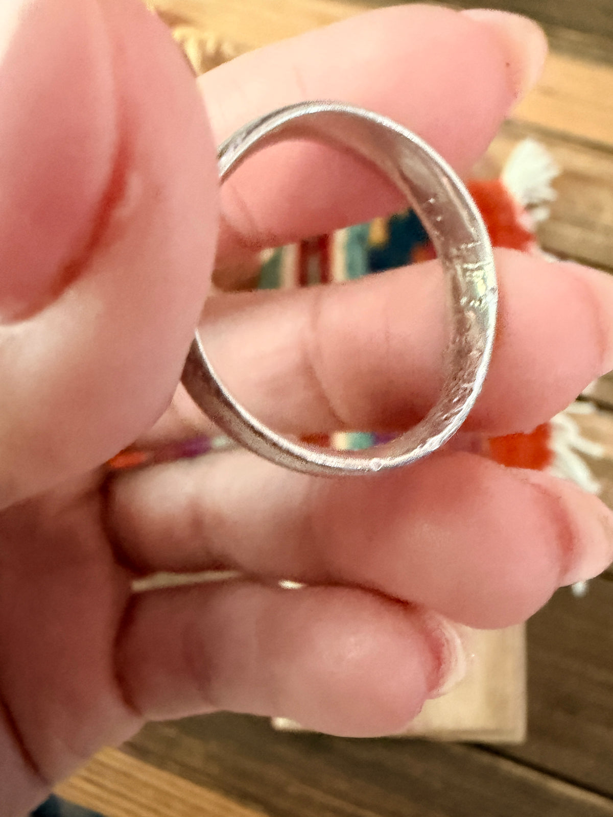 Old Pawn Handcrafted Sterling Silver Band Ring Size 9