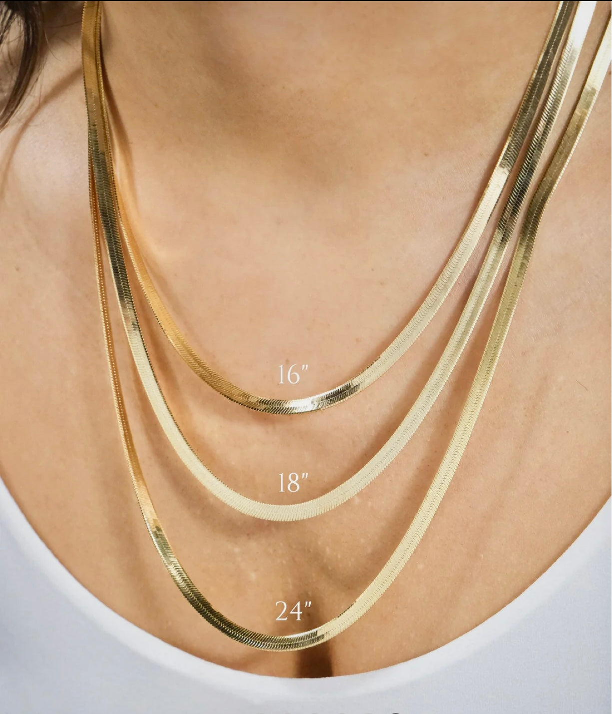 Sterling Silver 14k Gold Plated Herringbone Chain 20”