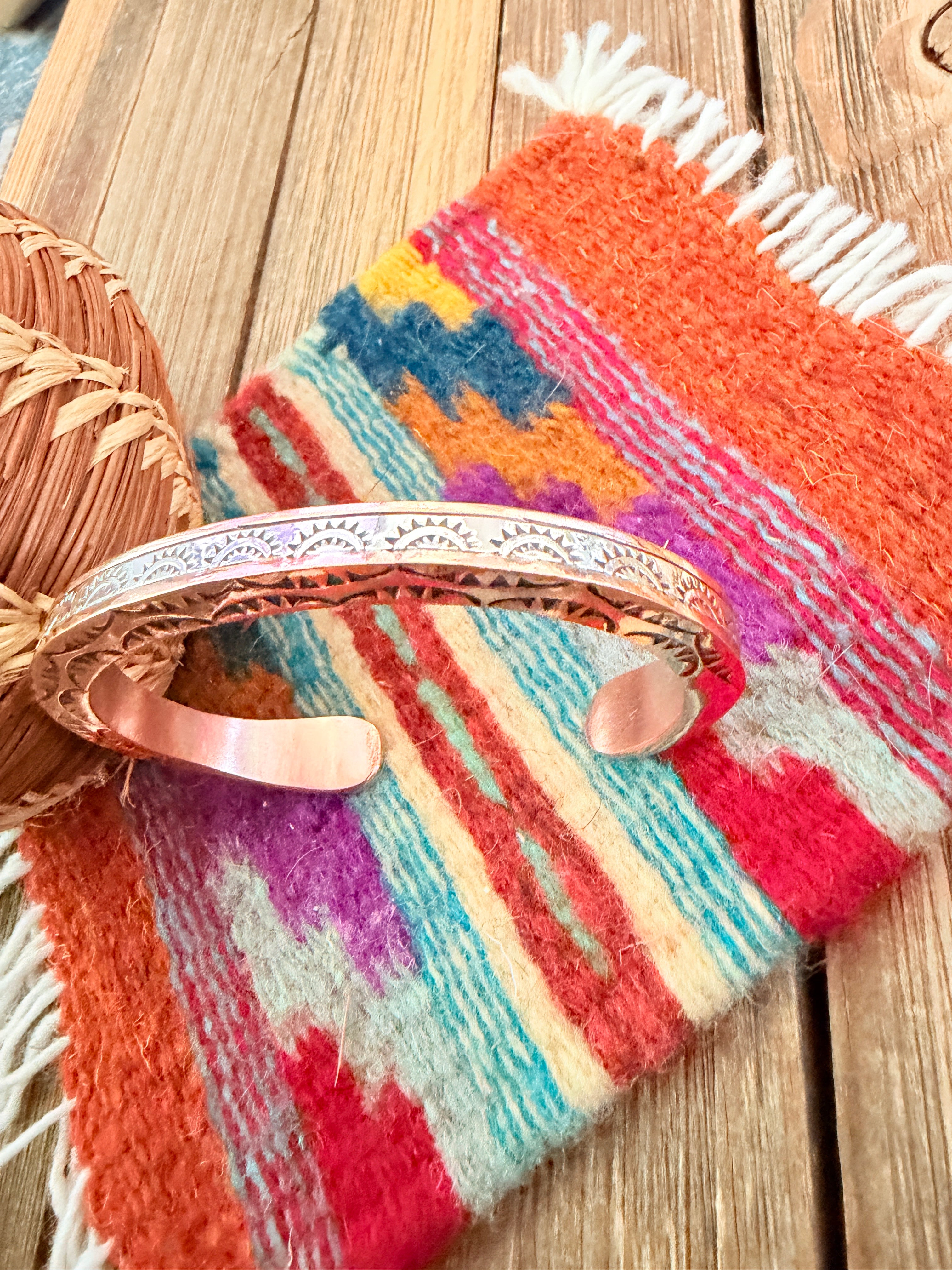 Handcrafted Copper & Sterling Silver Cuff Bracelet