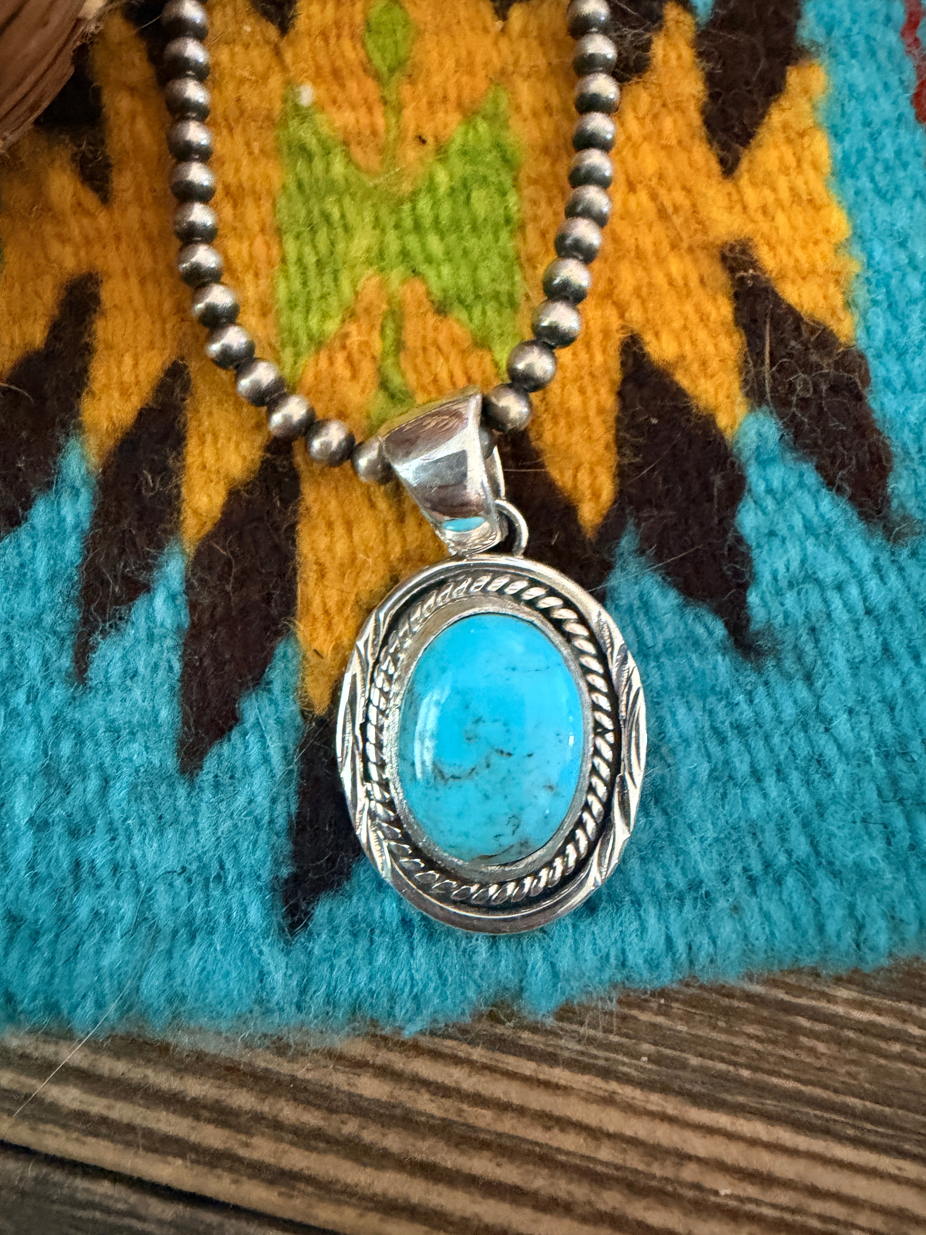 Handcrafted Sterling Silver and Turquoise Pendant